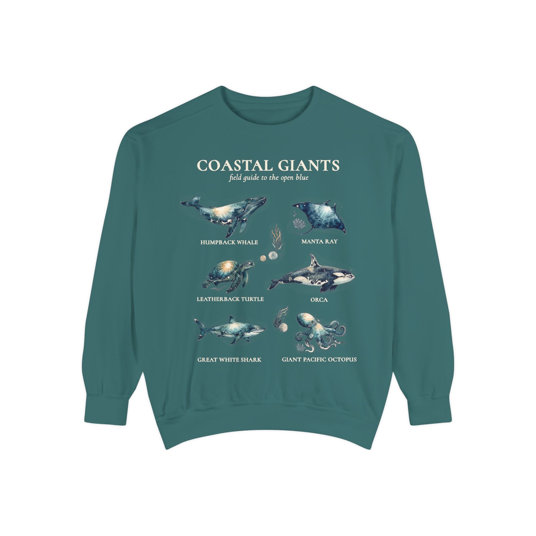 Coastal Giants Ocean Field Guide Shirt, Whale Manta Sea Turtle Tee, Marine Life Ocean Lover Gift, Nautical Sweatshirt