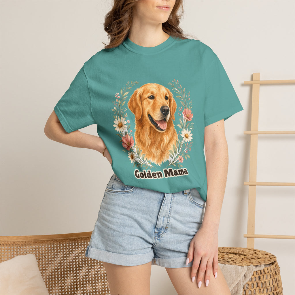 Golden Retriever Mom Shirt, Golden Mama Tee, Dog Mom Gift, Wildflower Dog Lover Sweatshirt, Cute Dog Owner Gift