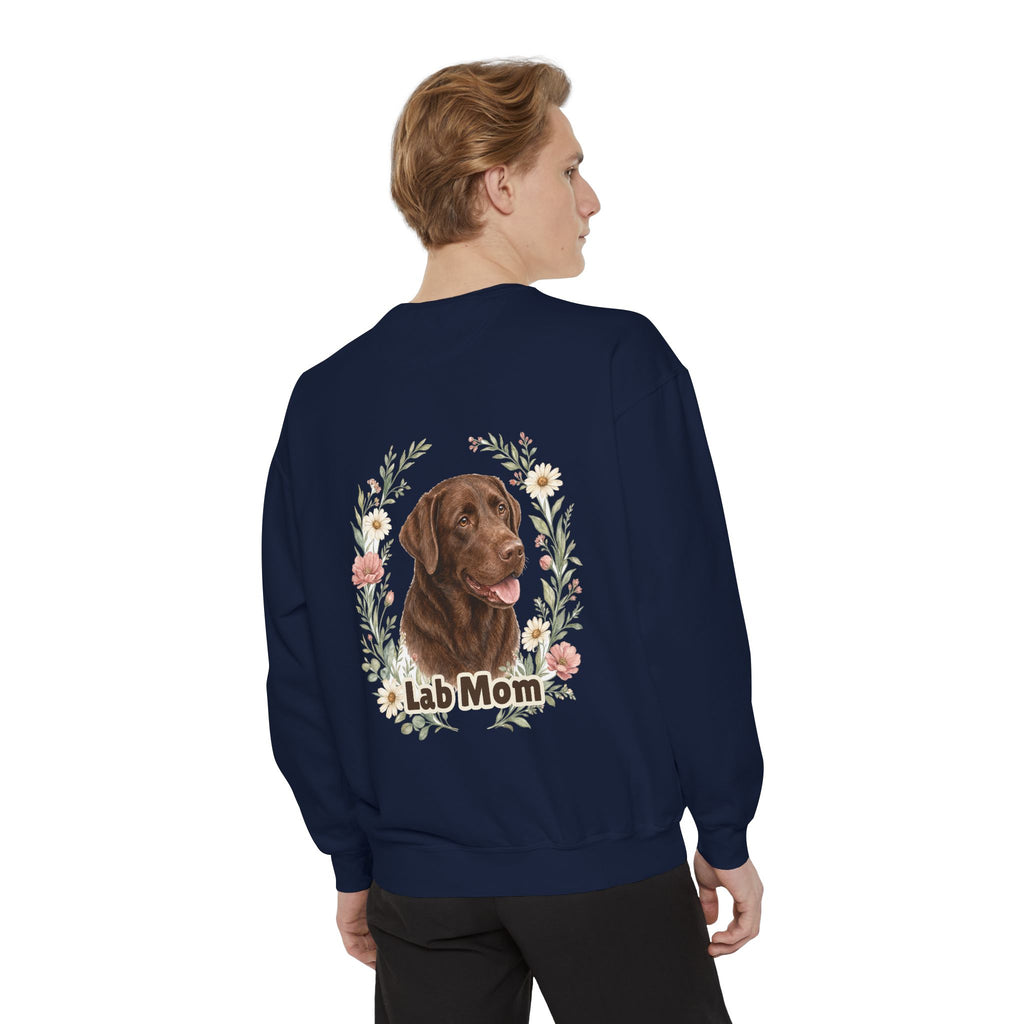 Chocolate Lab Mom Shirt, Labrador Mom Tee, Dog Mom Gift, Wildflower Dog Lover Sweatshirt, Cute Dog Owner Gift