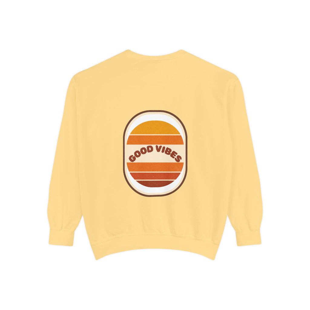 Good Vibes Retro Sunset Shirt, 70s Aesthetic Tee, Vintage Sunset Stripes Gift, Groovy Summer Sweatshirt