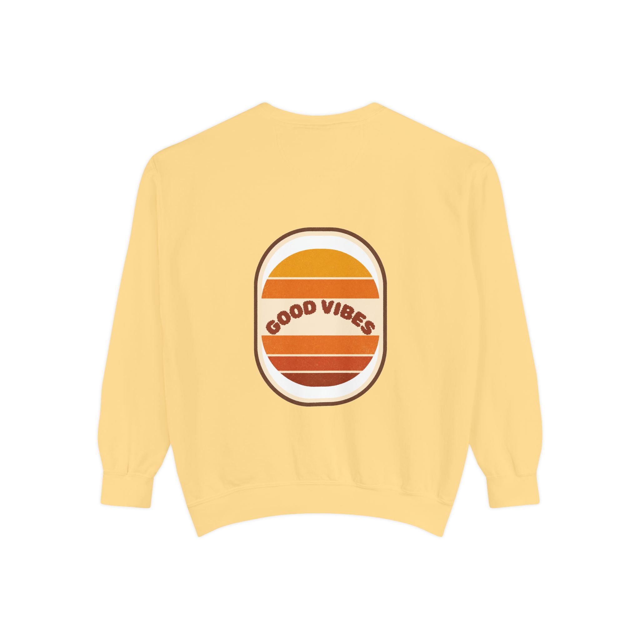 Good Vibes Retro Sunset Shirt, 70s Aesthetic Tee, Vintage Sunset Stripes Gift, Groovy Summer Sweatshirt