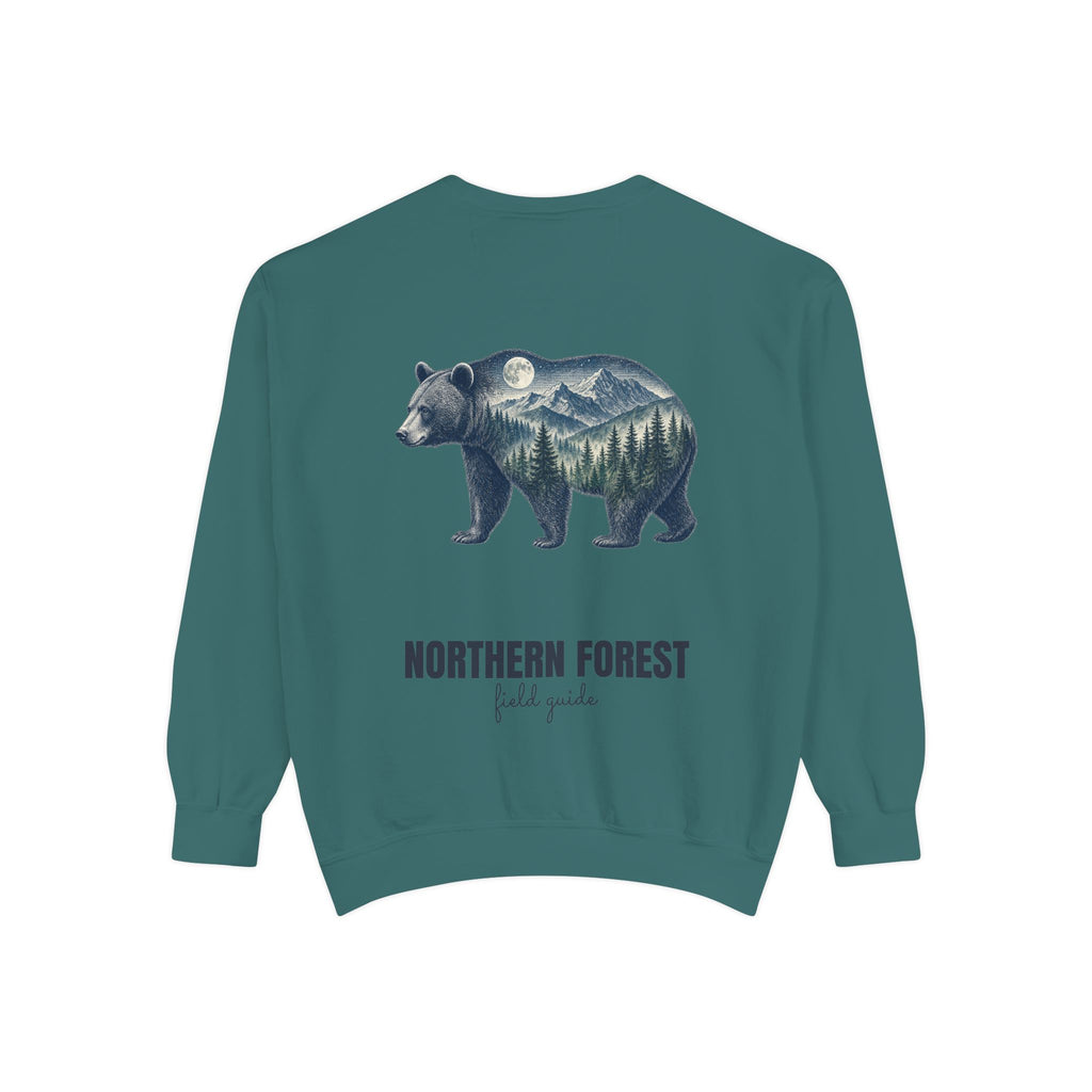 Northern Forest Field Guide Shirt, Black Bear Double Exposure Tee, Woodland Wildlife Camping Gift, Nature Lover Sweatshirt