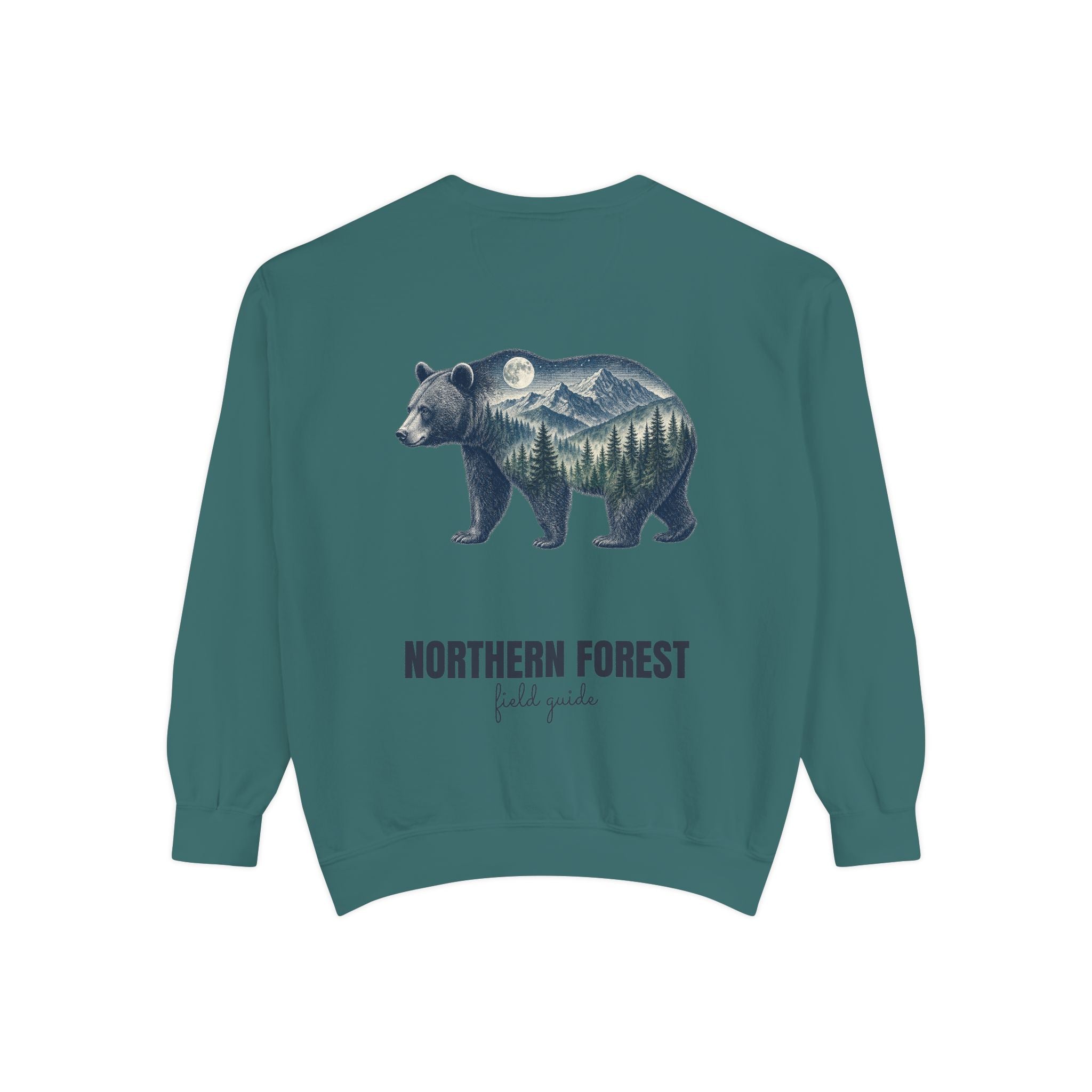 Northern Forest Field Guide Shirt, Black Bear Double Exposure Tee, Woodland Wildlife Camping Gift, Nature Lover Sweatshirt
