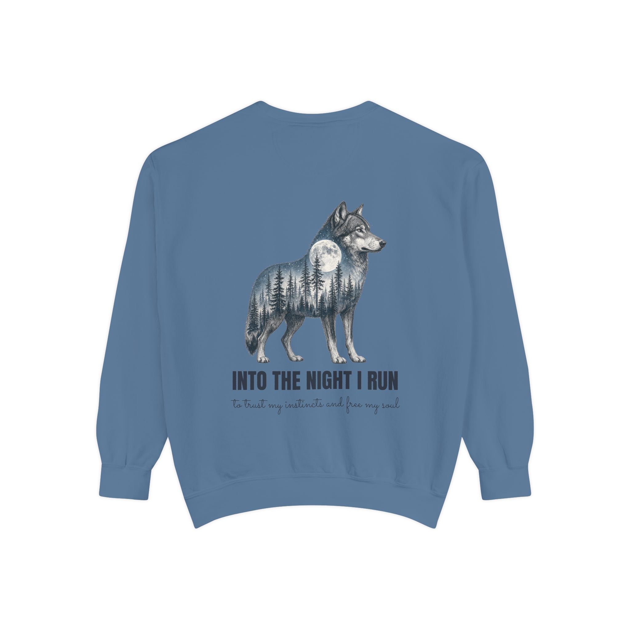 Into the Night I Run Shirt, Wolf Double Exposure Tee, Moonlit Forest Wild Spirit Gift, Woodland Nature Sweatshirt