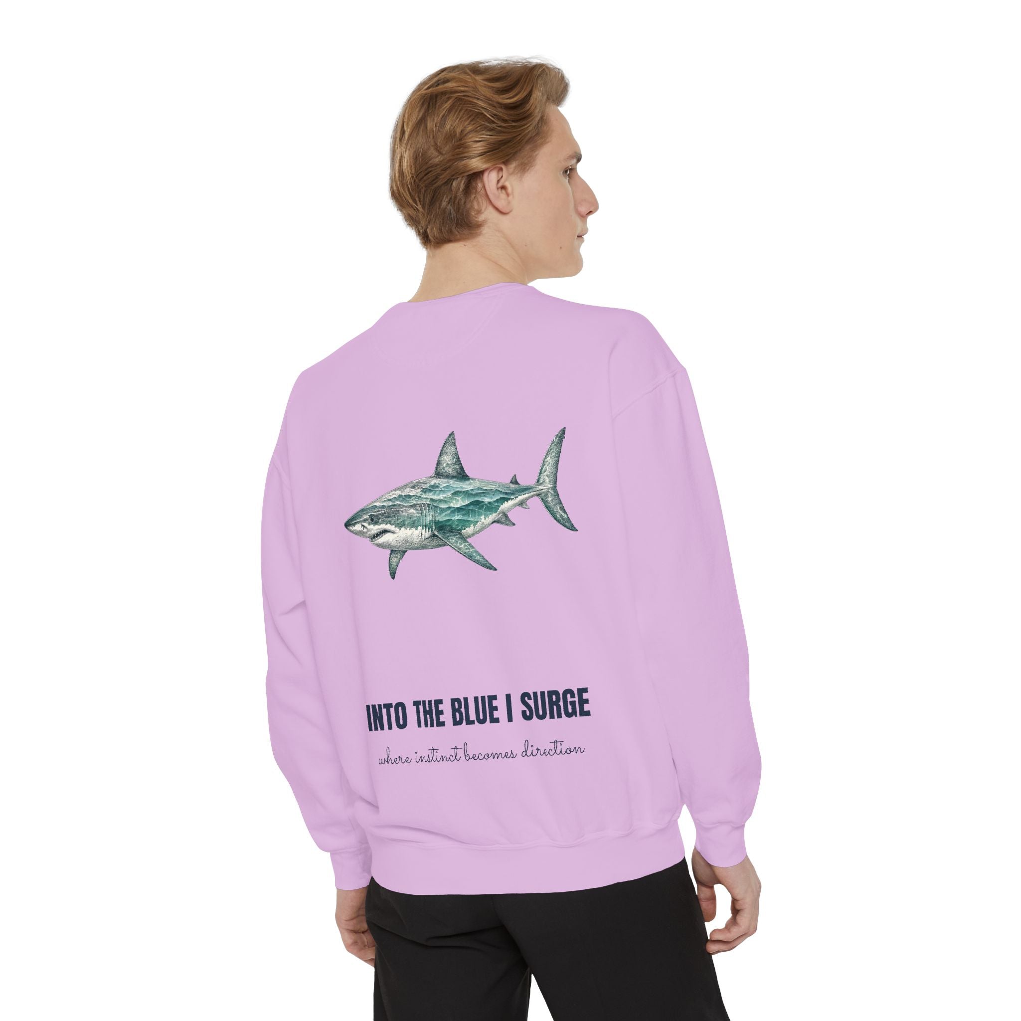 Into the Blue I Surge Shirt, Great White Shark Double Exposure Tee, Ocean Diver Sea Life Gift, Nautical Sweatshirt