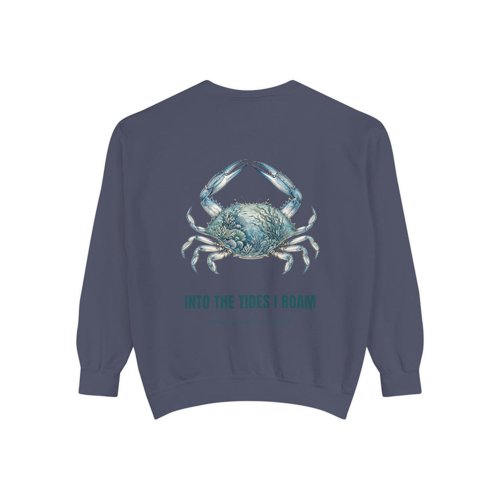 Into the Tides I Roam Shirt, Blue Crab Double Exposure Tee, Ocean Beach Coastal Lover Gift, Nautical Sea Life Sweatshirt
