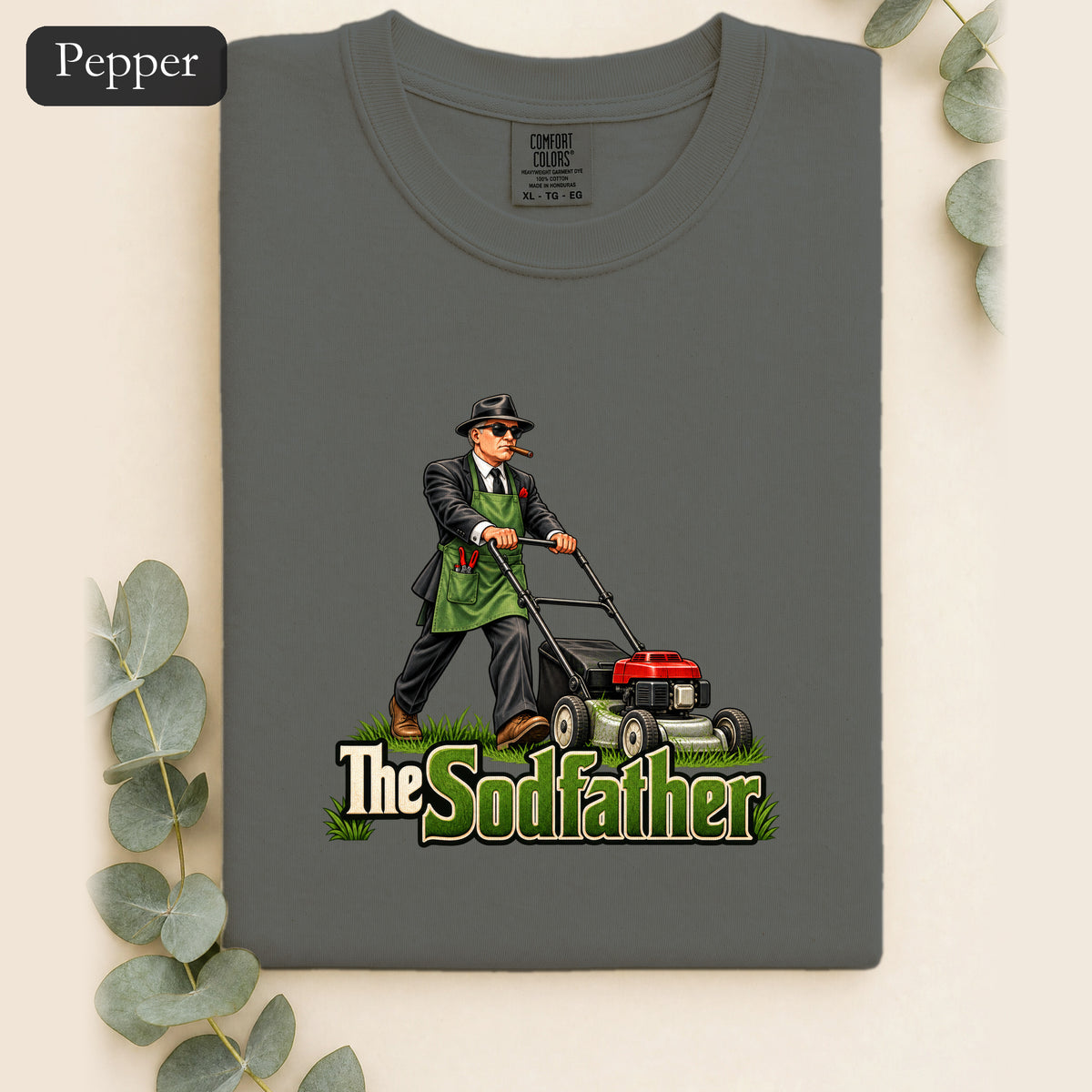 The Sodfather lawn mower illustration Shirt | Gardening humor