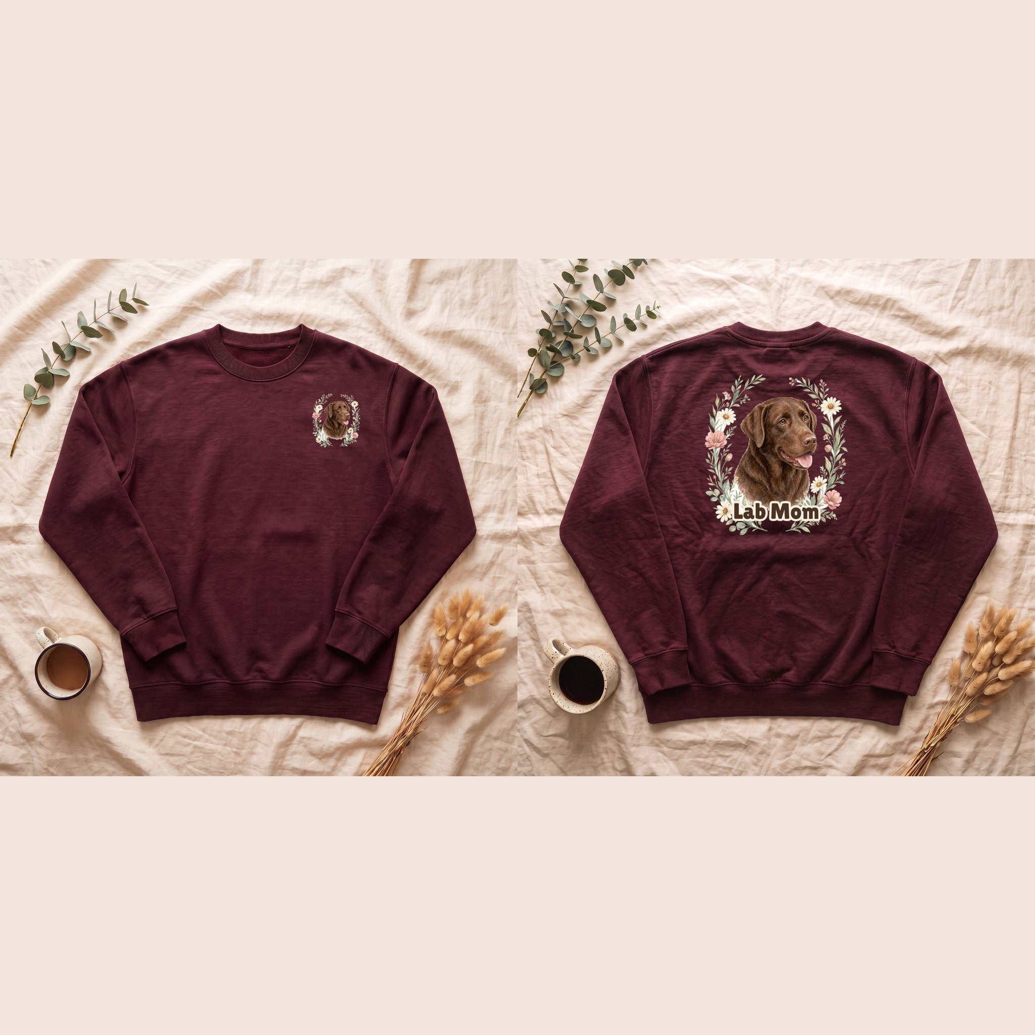 Chocolate Lab Mom Shirt, Labrador Mom Tee, Dog Mom Gift, Wildflower Dog Lover Sweatshirt, Cute Dog Owner Gift