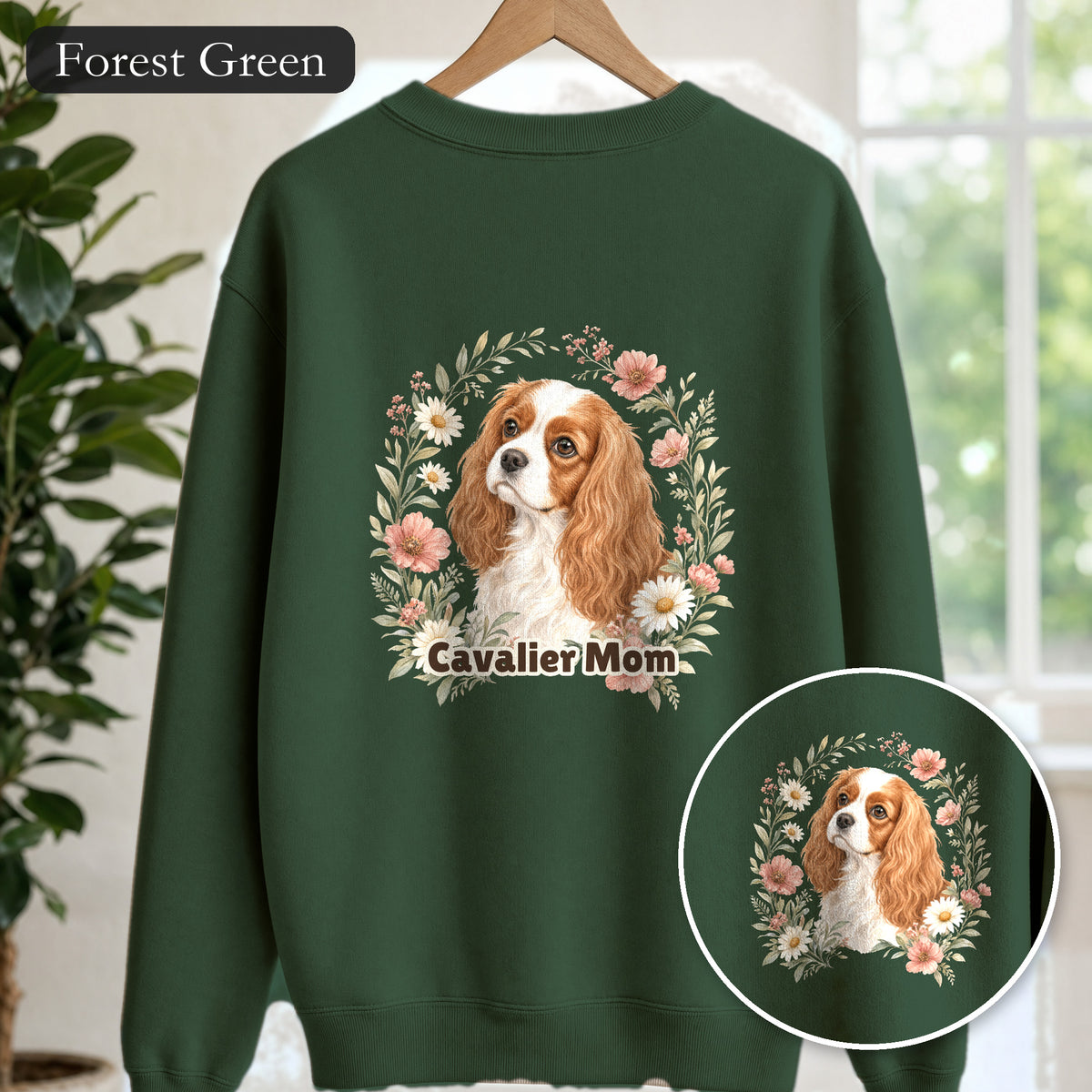 Cavalier Mom Shirt, Cavalier King Charles Spaniel Tee, Dog Mom Gift, Wildflower Dog Lover Sweatshirt