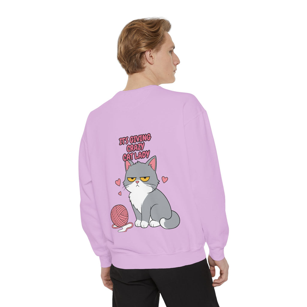 It's Giving Crazy Cat Lady Shirt, Grey Cat Mom Tee, Cat Lover Gift, Funny Cat Owner Sweatshirt