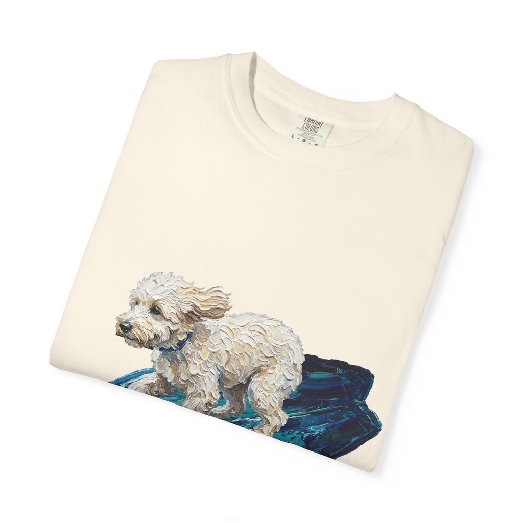 Surfing Dog Shirt, Painterly Surf Dog Tee, Beach Coastal Dog Lover Gift, Summer Ocean Dog Mom Sweatshirt