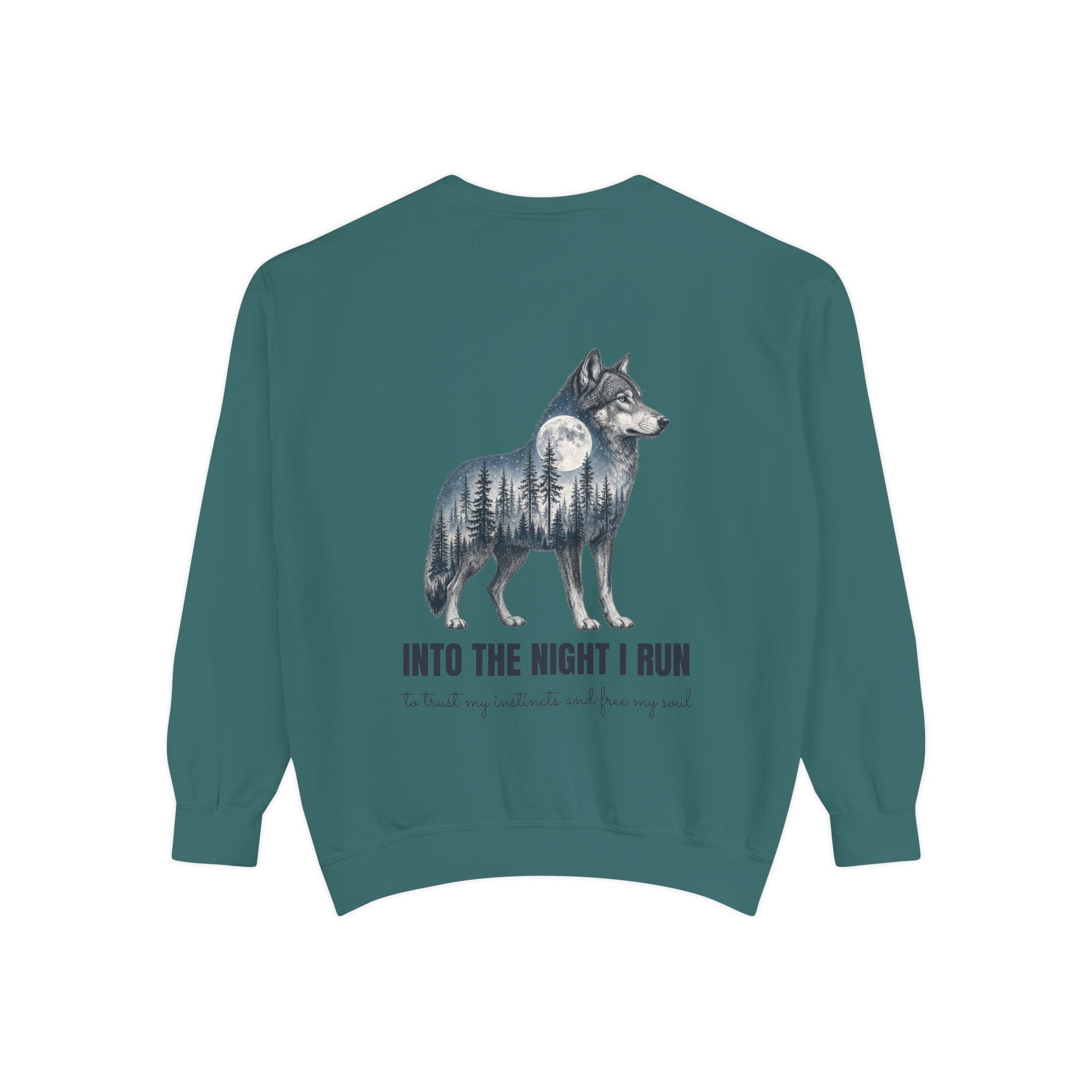 Into the Night I Run Shirt, Wolf Double Exposure Tee, Moonlit Forest Wild Spirit Gift, Woodland Nature Sweatshirt