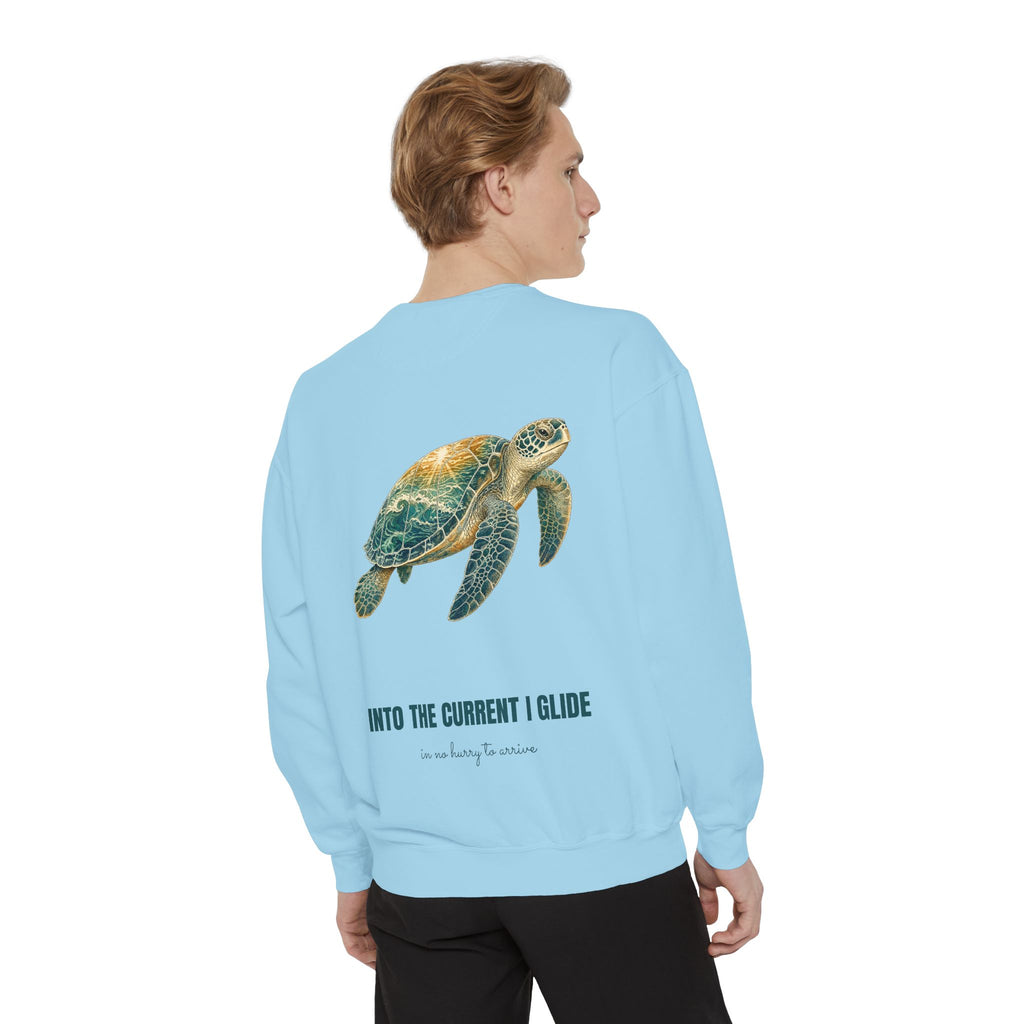 Into the Current I Glide Shirt, Sea Turtle Double Exposure Tee, Ocean Lover Marine Life Gift, Beach Nautical Sweatshirt