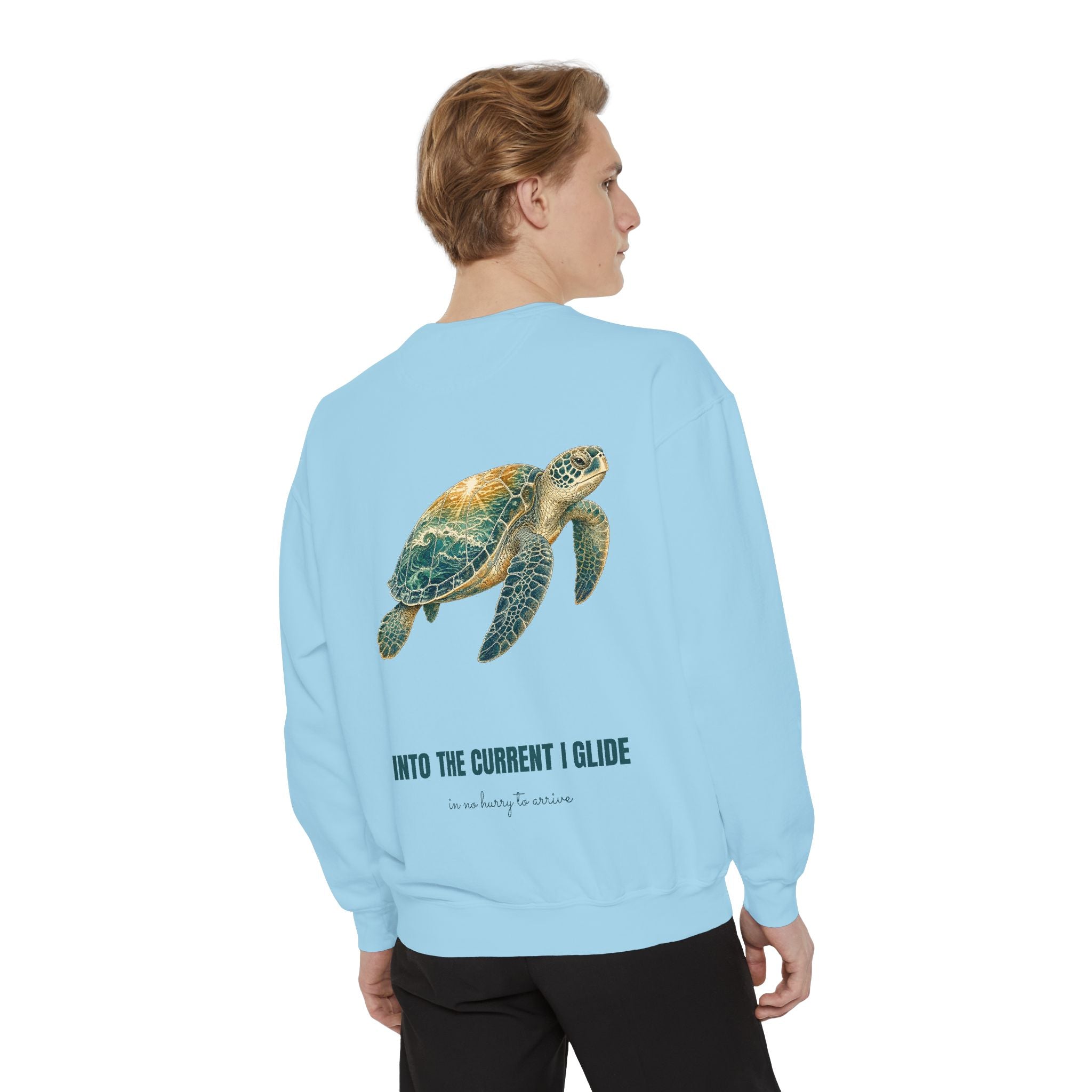 Into the Current I Glide Shirt, Sea Turtle Double Exposure Tee, Ocean Lover Marine Life Gift, Beach Nautical Sweatshirt