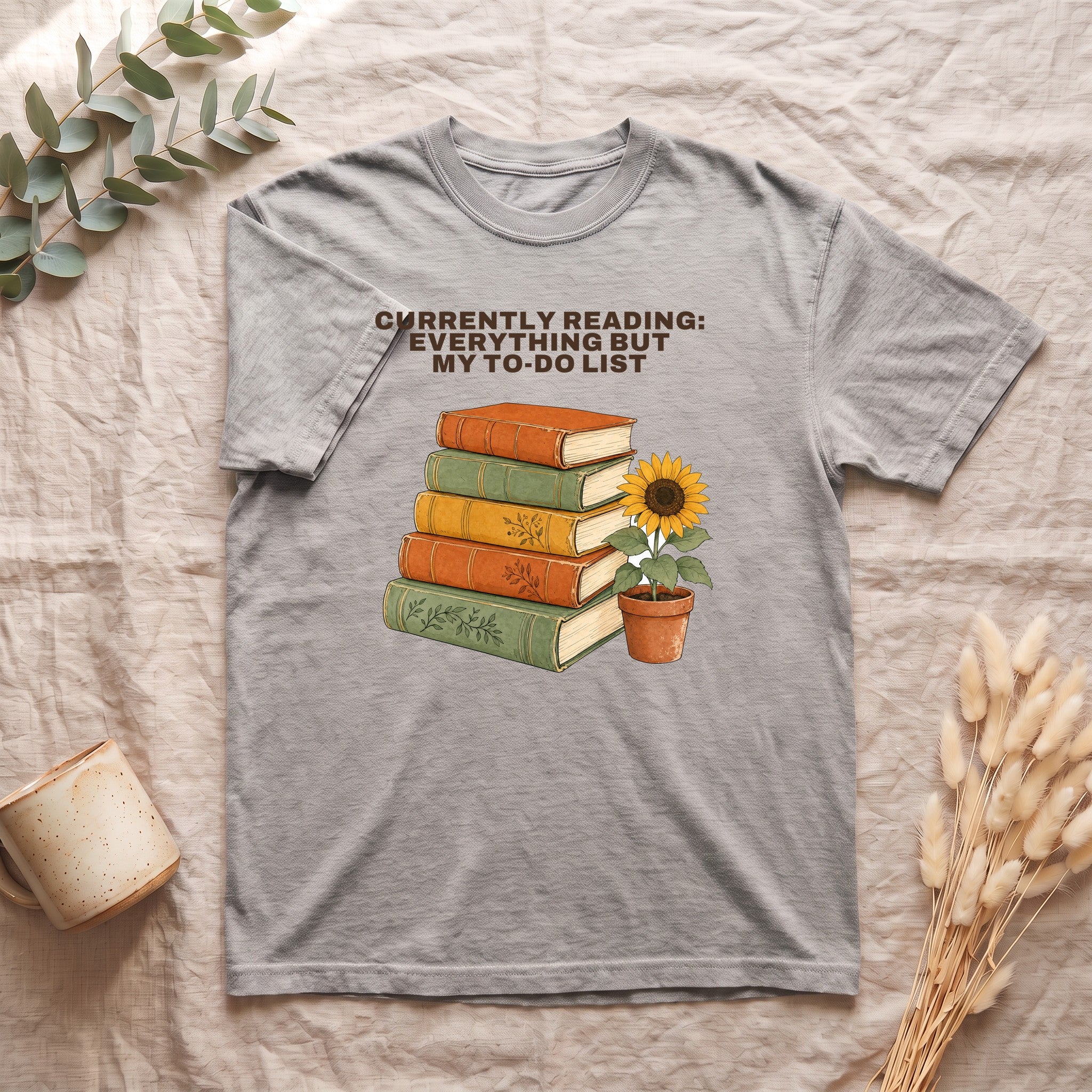 Currently Reading Everything But My To-Do List Shirt, Funny Bookish Tee, Book Lover Reader Gift