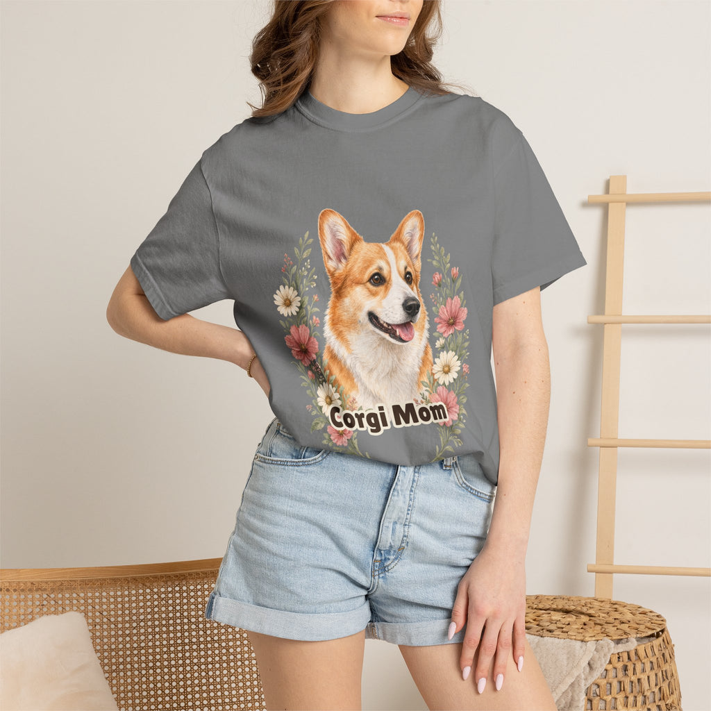 Corgi Mom Shirt, Corgi Mama Tee, Dog Mom Gift, Wildflower Corgi Lover Sweatshirt, Cute Dog Owner Gift