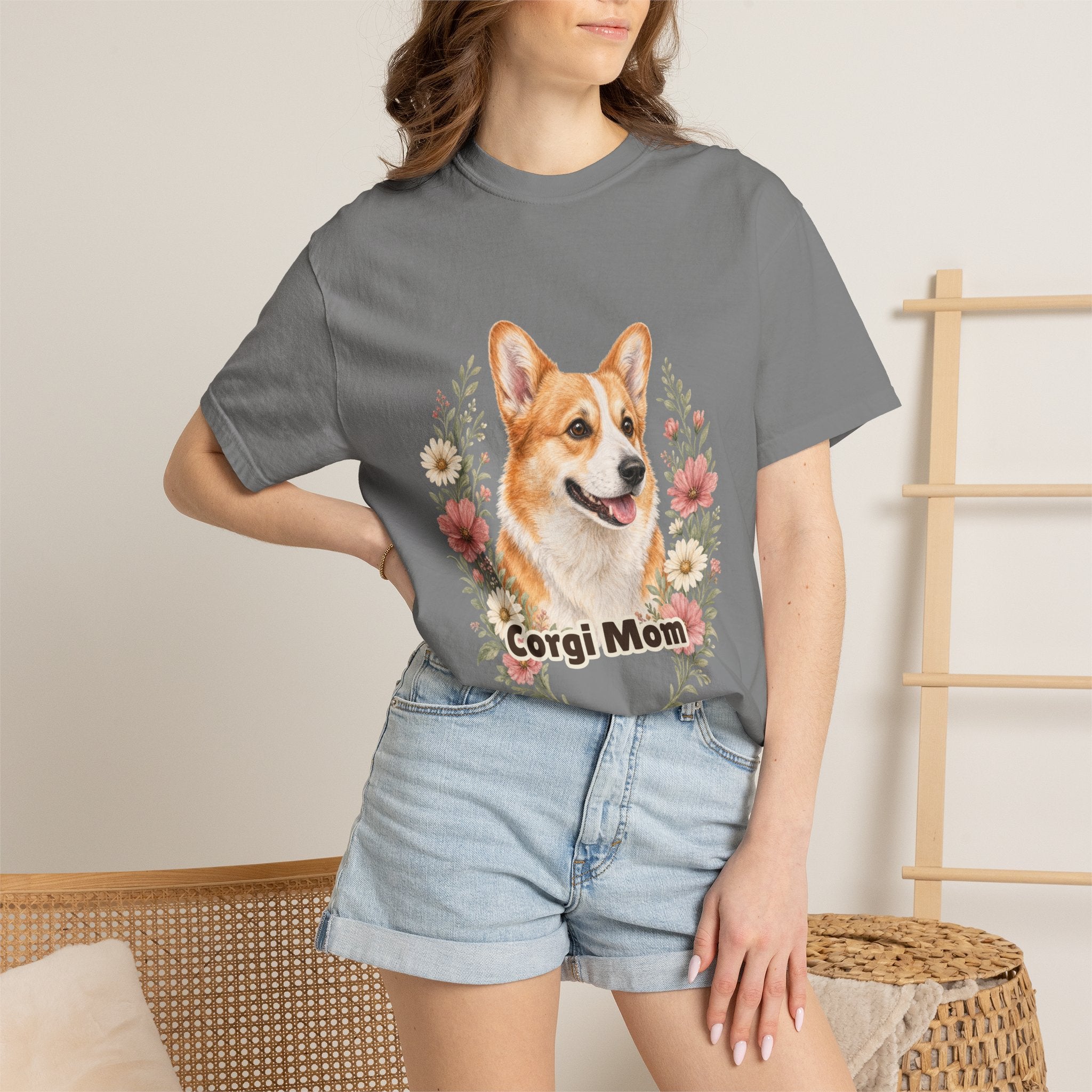 Corgi Mom Shirt, Corgi Mama Tee, Dog Mom Gift, Wildflower Corgi Lover Sweatshirt, Cute Dog Owner Gift