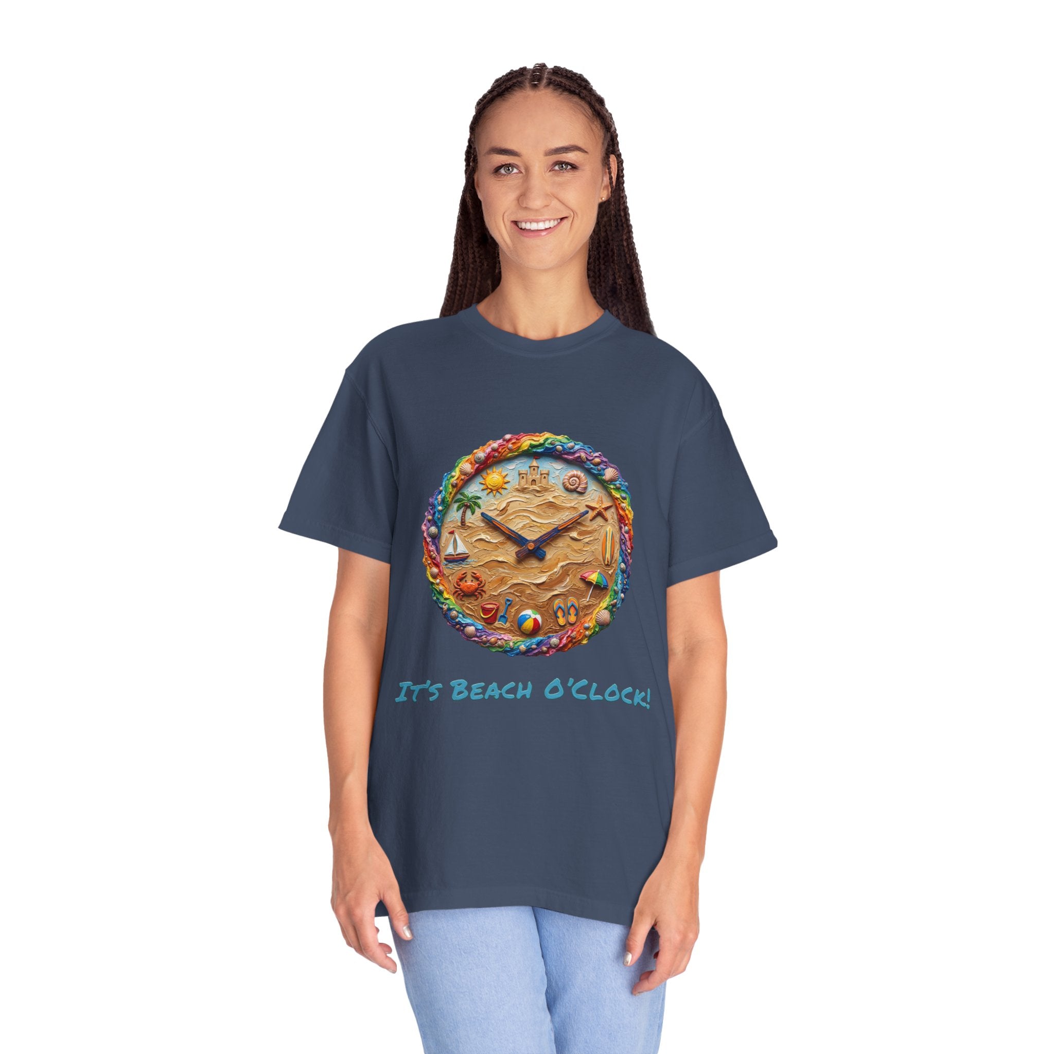 Beach Clock T-Shirt — Dreamy Coastal Art Tee