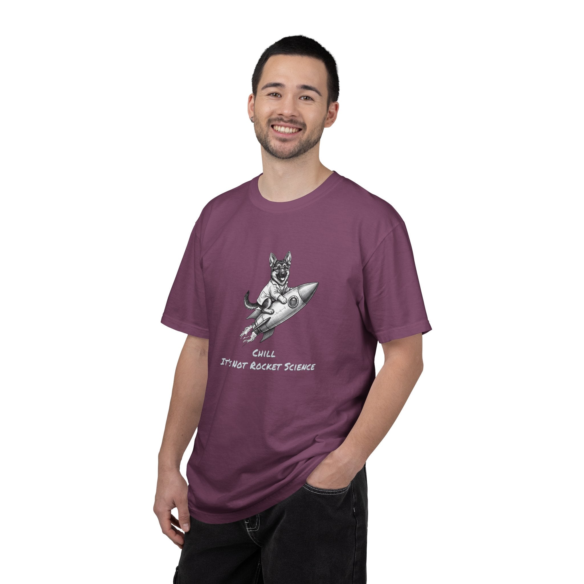 Dog on Rocket T-Shirt — Chill, It's Not Rocket Science