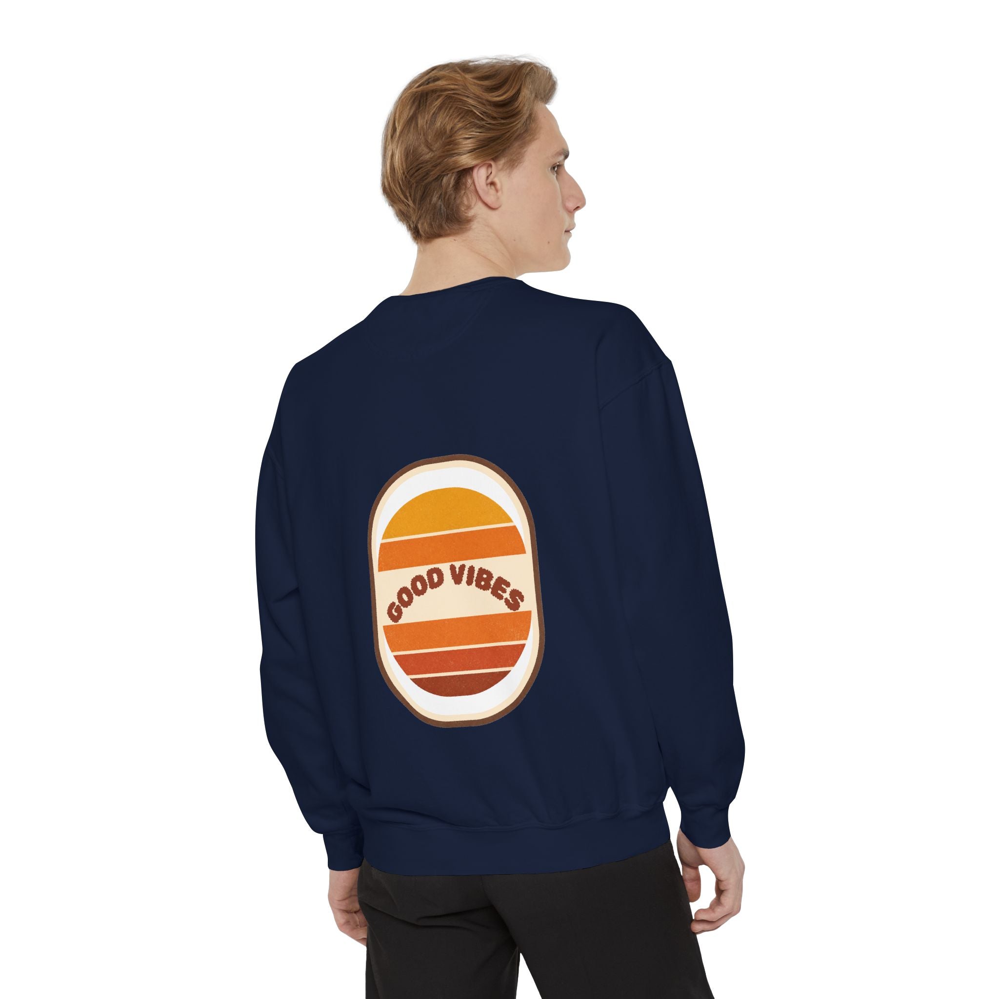 Good Vibes Retro Sunset Shirt, 70s Aesthetic Tee, Vintage Sunset Stripes Gift, Groovy Summer Sweatshirt