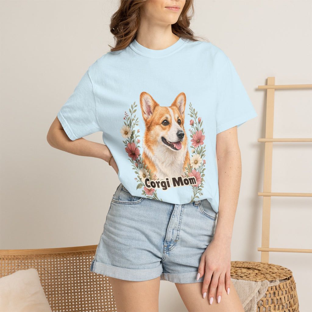 Corgi Mom Shirt, Corgi Mama Tee, Dog Mom Gift, Wildflower Corgi Lover Sweatshirt, Cute Dog Owner Gift