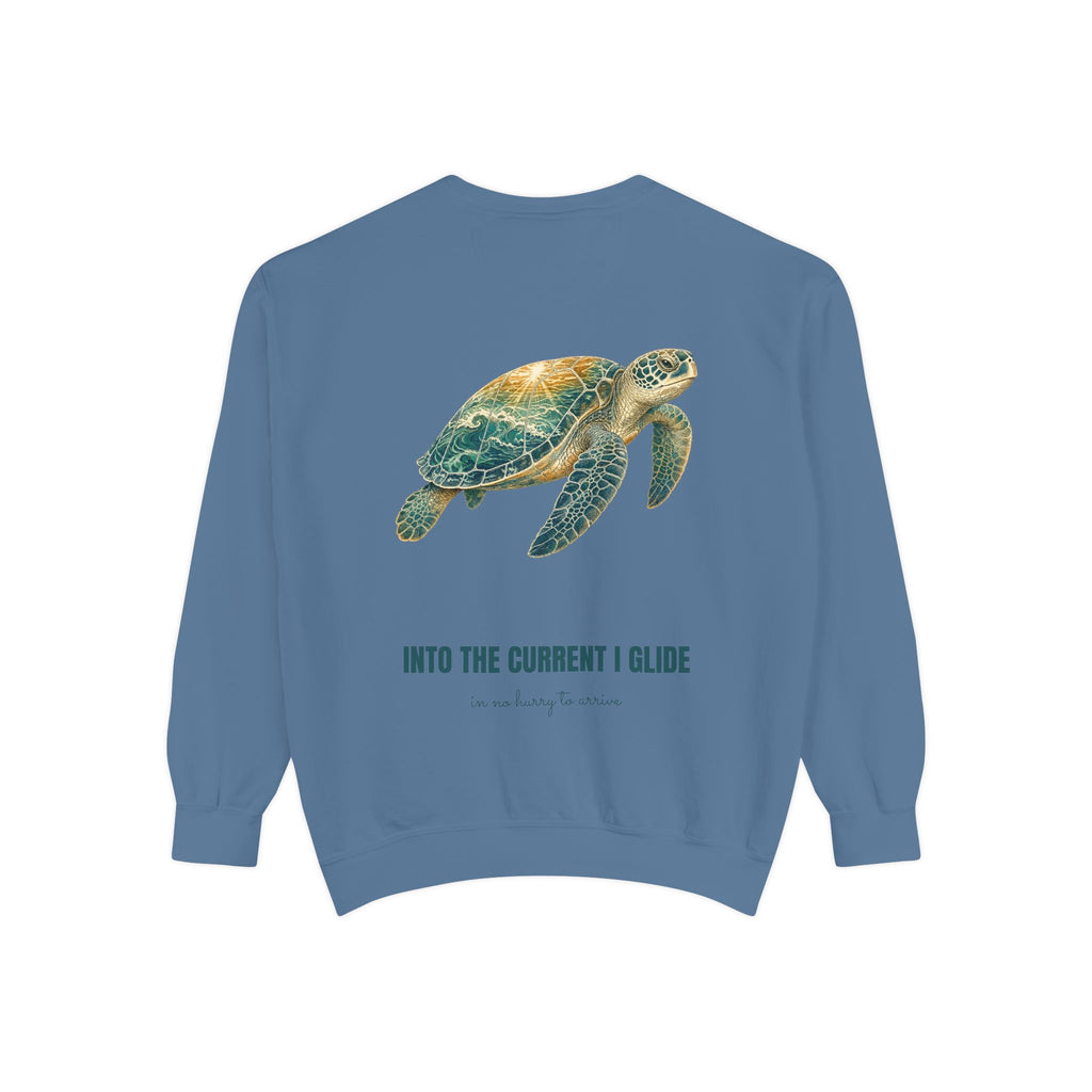Into the Current I Glide Shirt, Sea Turtle Double Exposure Tee, Ocean Lover Marine Life Gift, Beach Nautical Sweatshirt