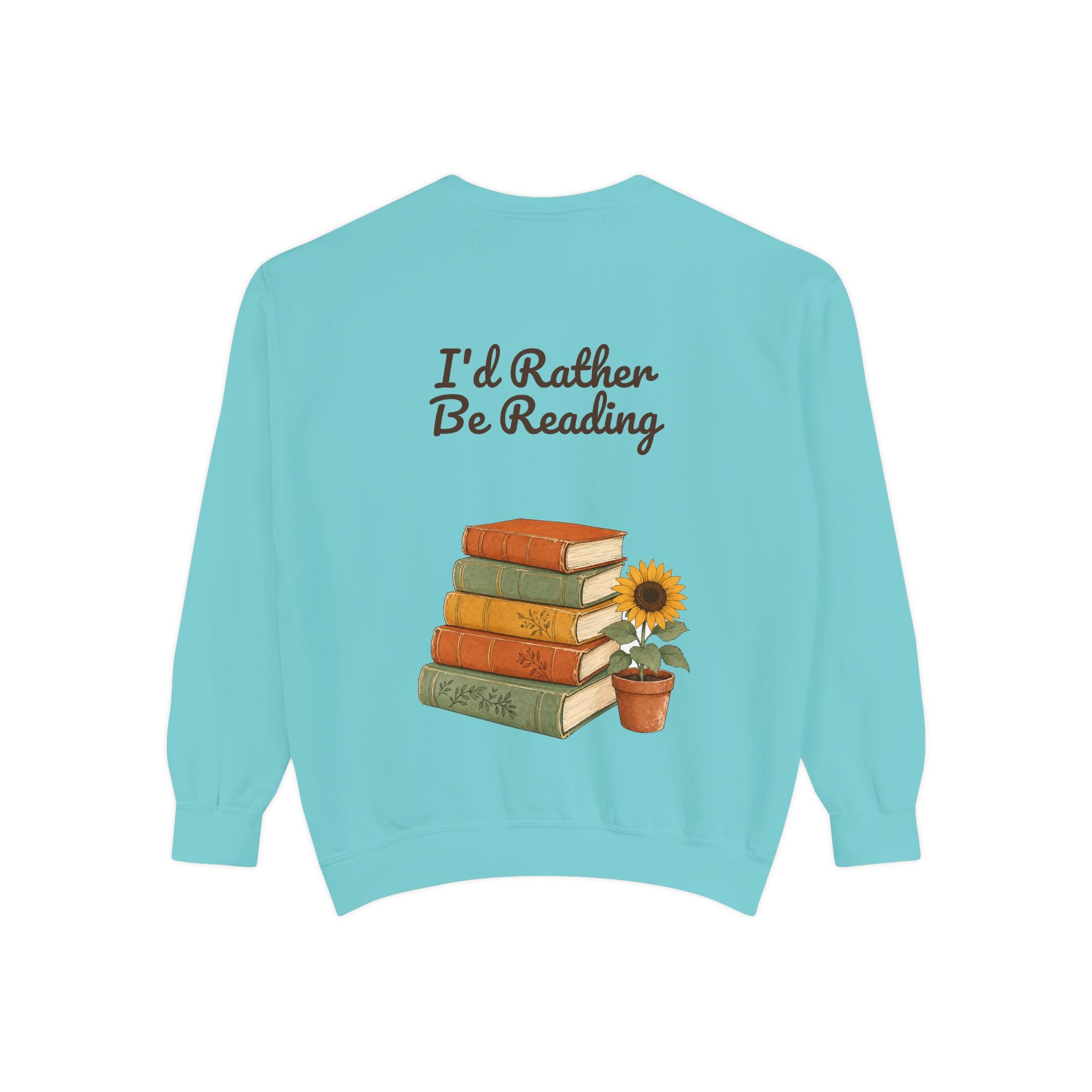 I'd Rather Be Reading Shirt, Book Lover Tee, Bookish Reader Gift, Cozy Sunflower Reading Sweatshirt