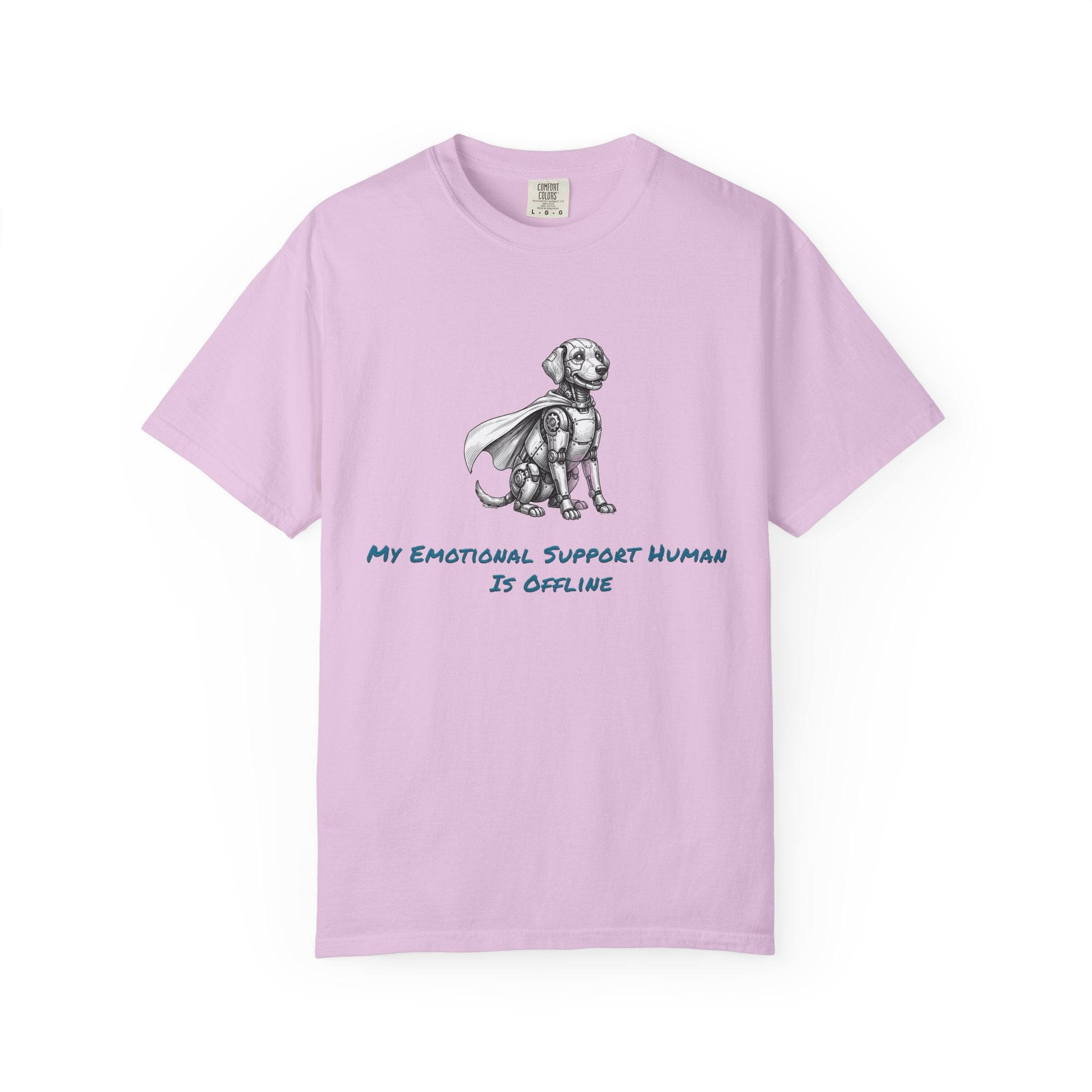 Robot Dog T-Shirt — My Emotional Support Human Is Offline