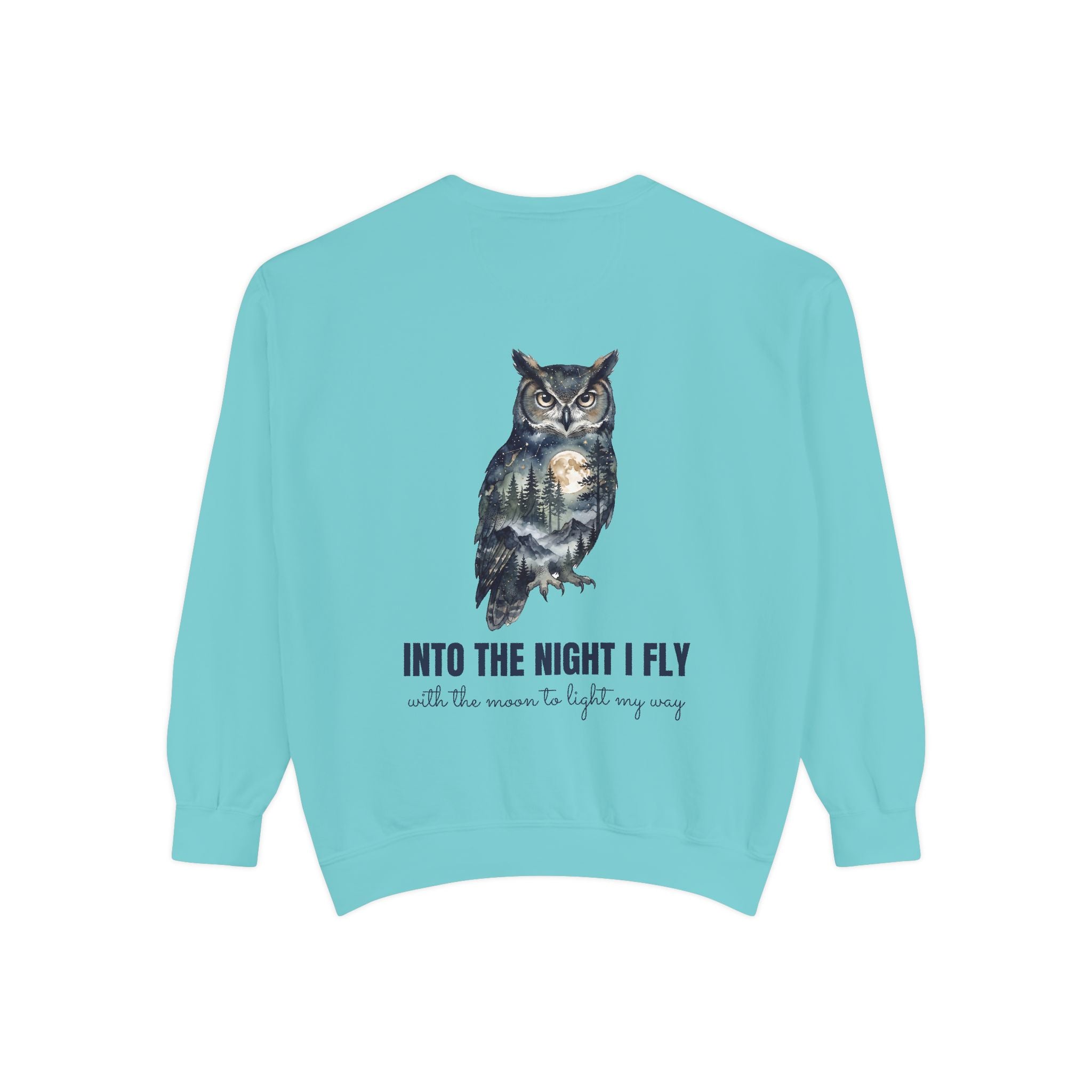 Into the Night I Fly Shirt, Owl Double Exposure Tee, Starlit Forest Nature Lover Gift, Woodland Wildlife Sweatshirt
