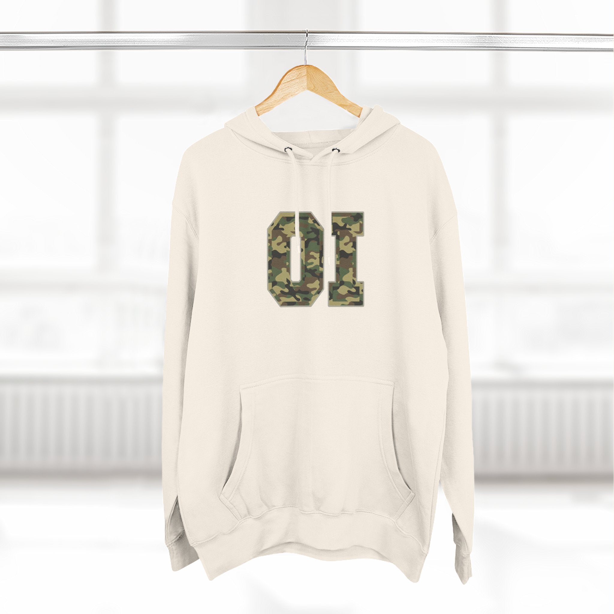 Camo OI Fleece Hoodie — Woodland Camo Pullover, Organic Intervention
