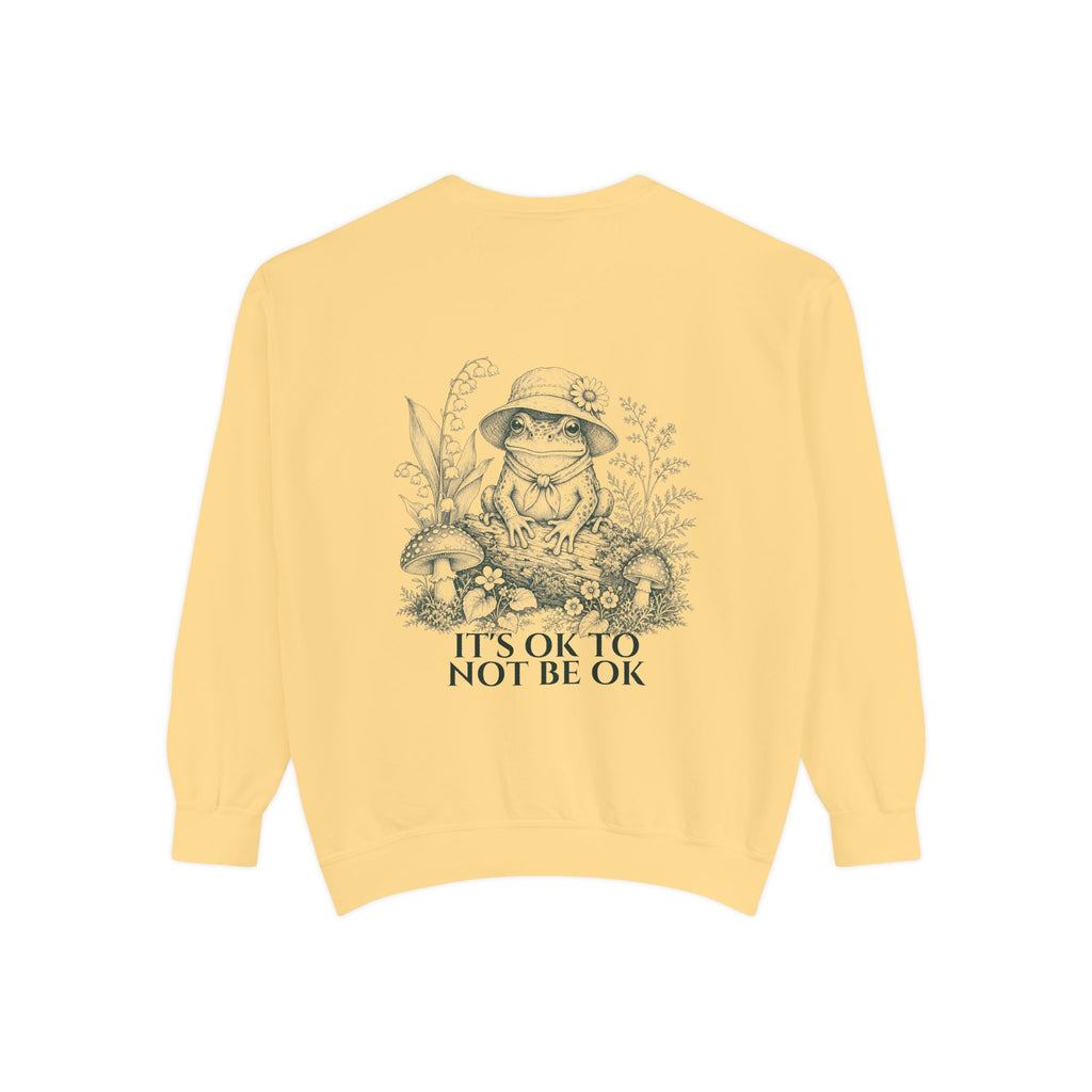 It's OK To Not Be OK Shirt, Cute Frog Mental Health Tee, Awareness Gift, Kawaii Frog Sweatshirt