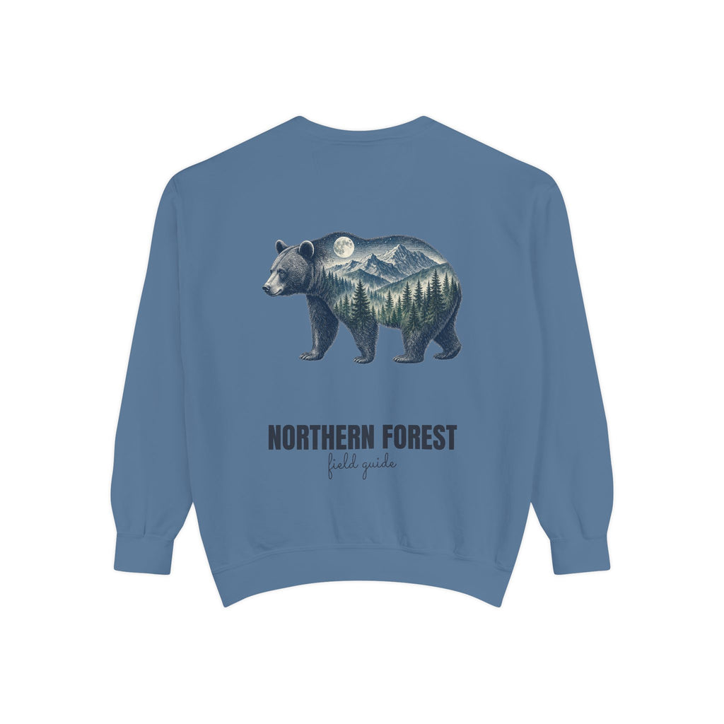 Northern Forest Field Guide Shirt, Black Bear Double Exposure Tee, Woodland Wildlife Camping Gift, Nature Lover Sweatshirt