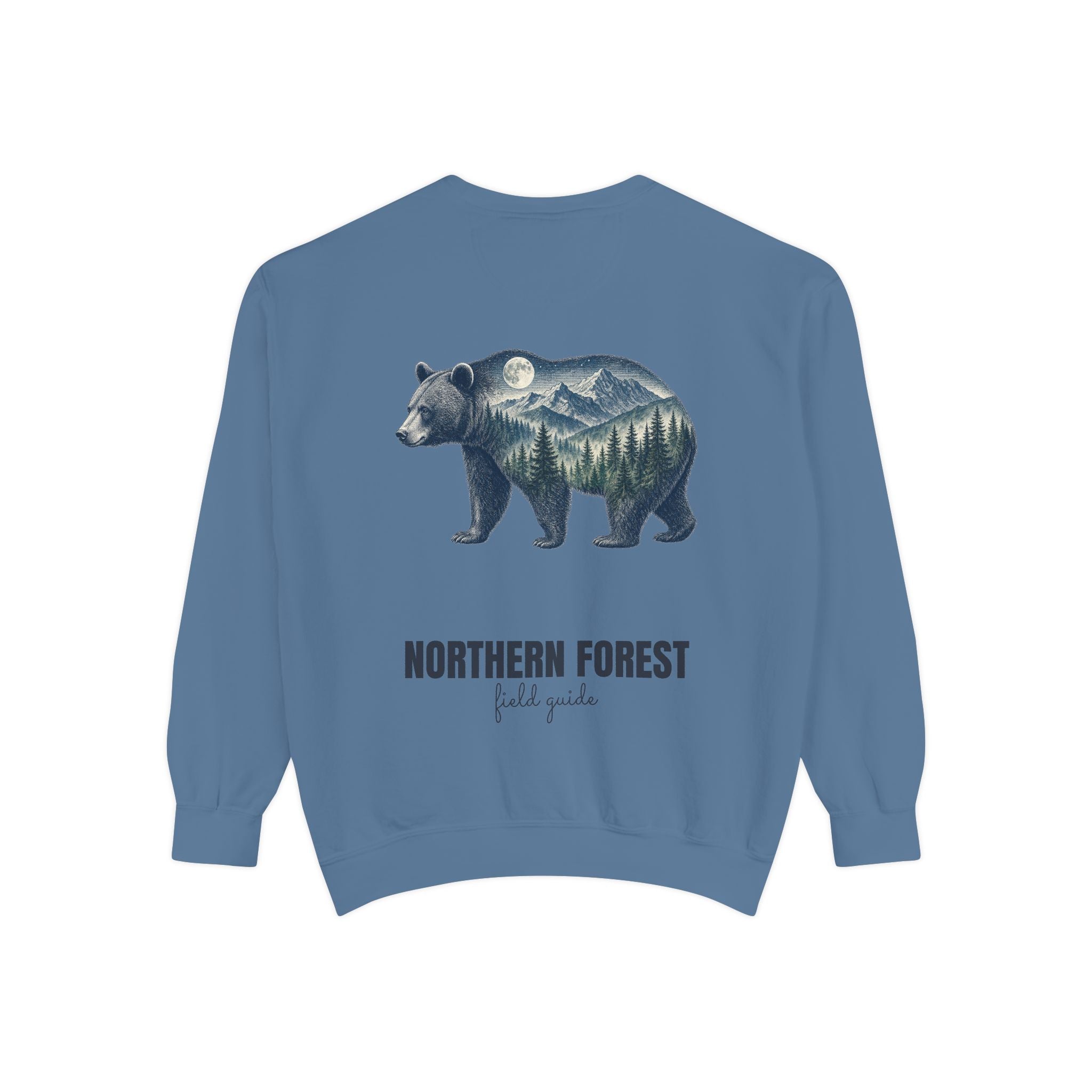 Northern Forest Field Guide Shirt, Black Bear Double Exposure Tee, Woodland Wildlife Camping Gift, Nature Lover Sweatshirt