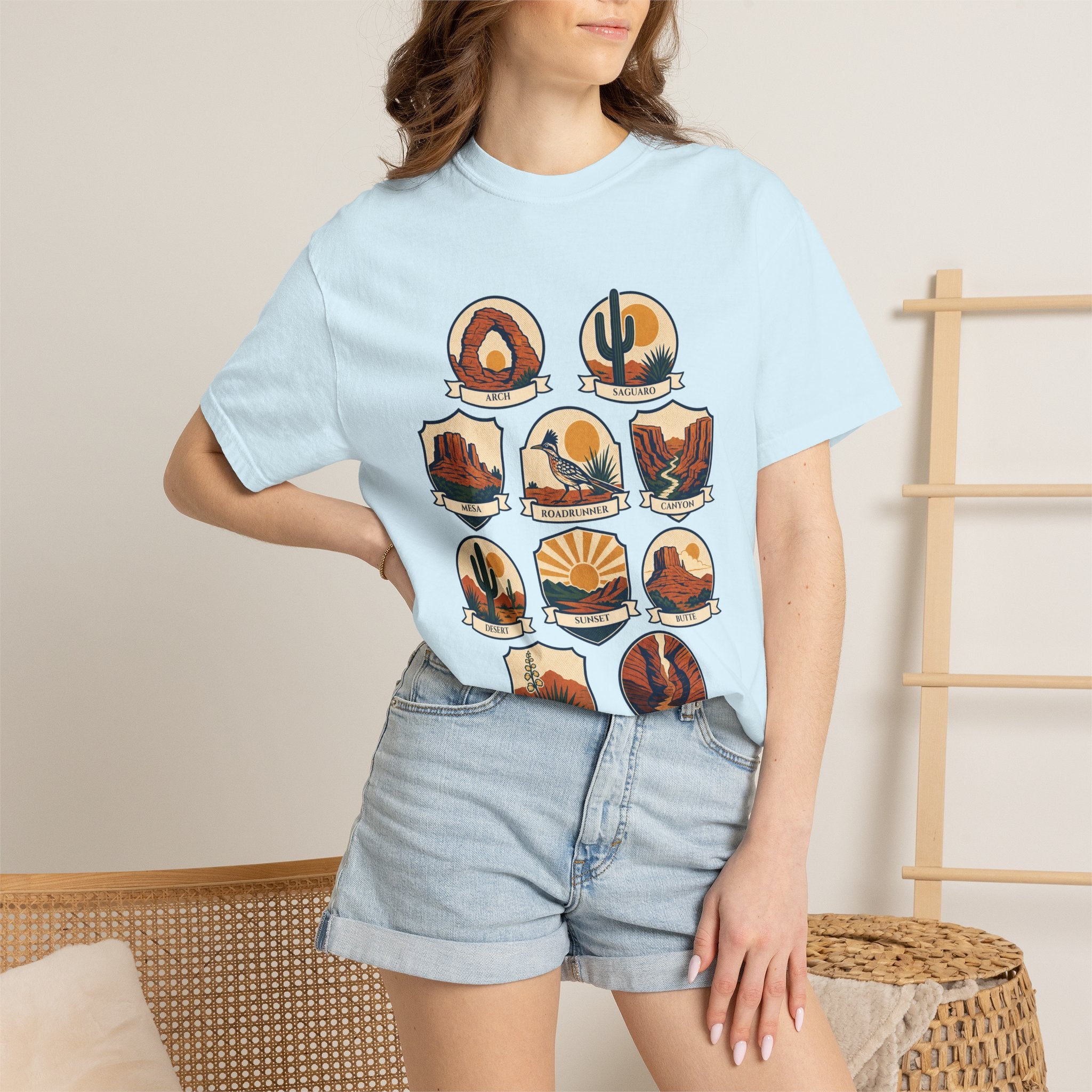 Southwest National Parks Shirt, Desert Badge Tee, Arizona Utah Hiking Gift, Retro Adventure Cactus Sweatshirt