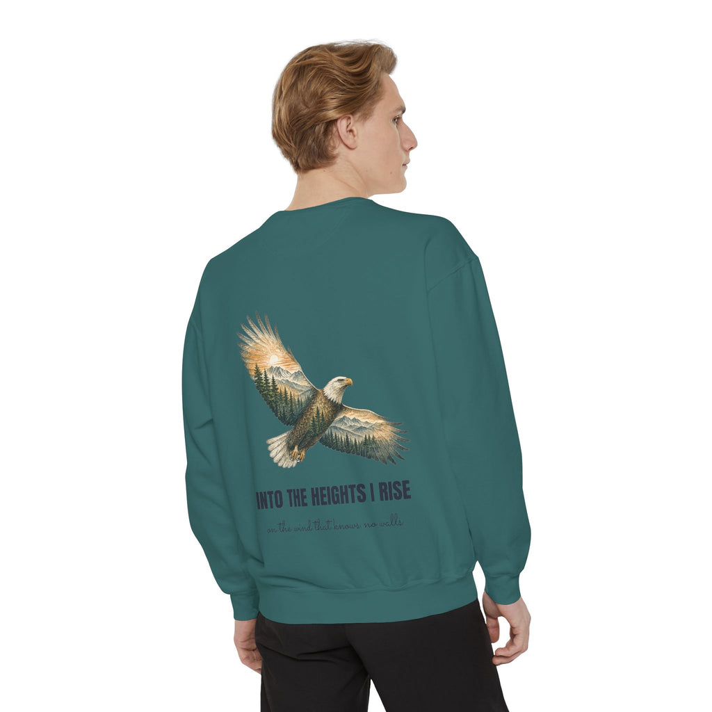 Into the Heights I Rise Shirt, Eagle Double Exposure Tee, Mountain Wilderness Adventure Gift, Woodland Nature Sweatshirt
