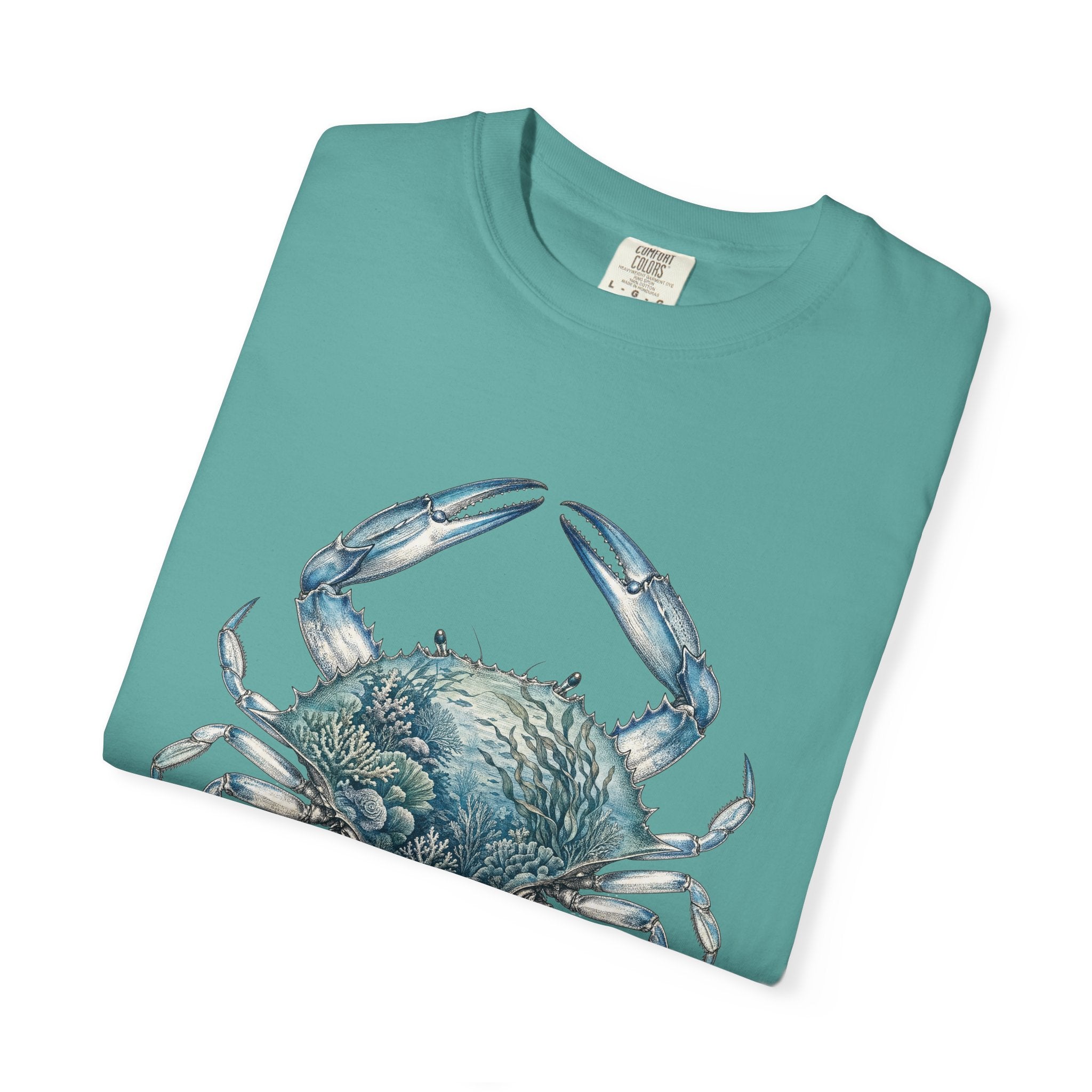 Into the Tides I Roam Shirt, Blue Crab Double Exposure Tee, Ocean Beach Coastal Lover Gift, Nautical Sea Life Sweatshirt