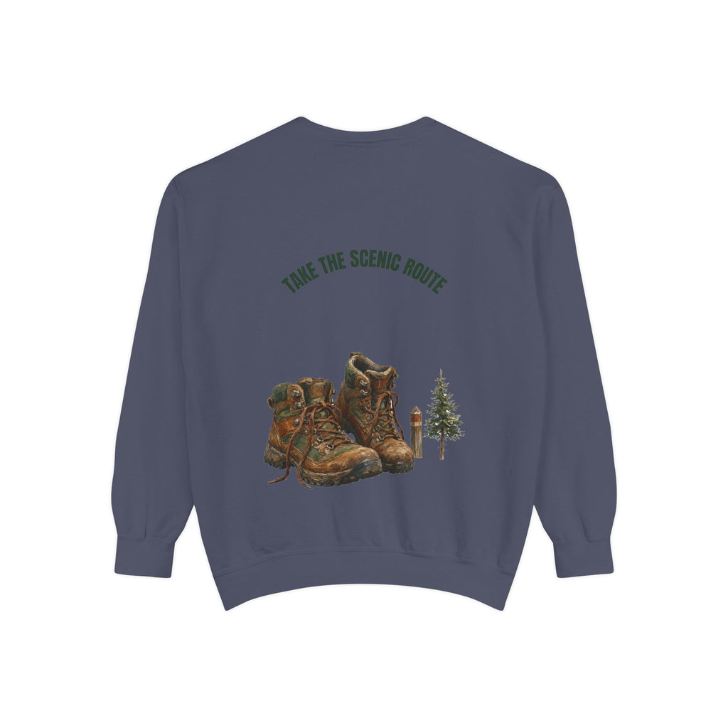 Take the Scenic Route Shirt, Hiking Trail Tee, Outdoor Adventure Nature Gift, Painterly Mountain Sweatshirt