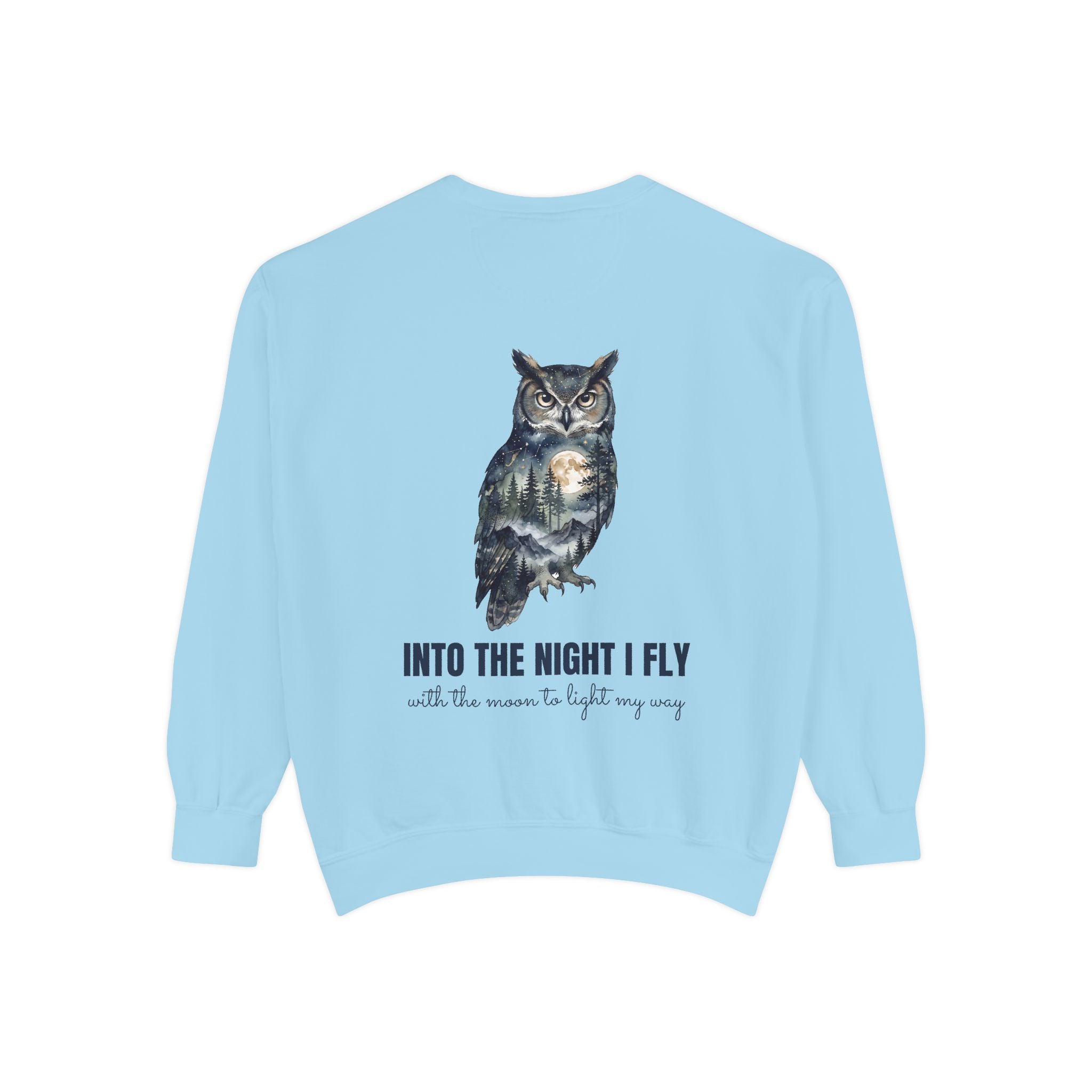Into the Night I Fly Shirt, Owl Double Exposure Tee, Starlit Forest Nature Lover Gift, Woodland Wildlife Sweatshirt