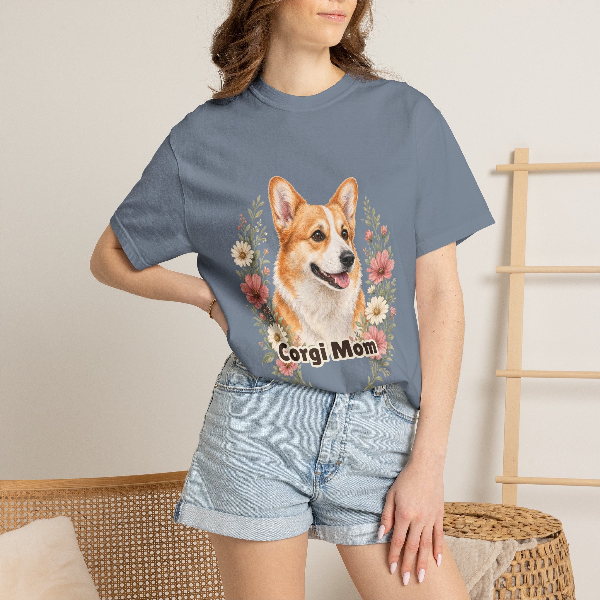 Corgi Mom Shirt, Corgi Mama Tee, Dog Mom Gift, Wildflower Corgi Lover Sweatshirt, Cute Dog Owner Gift