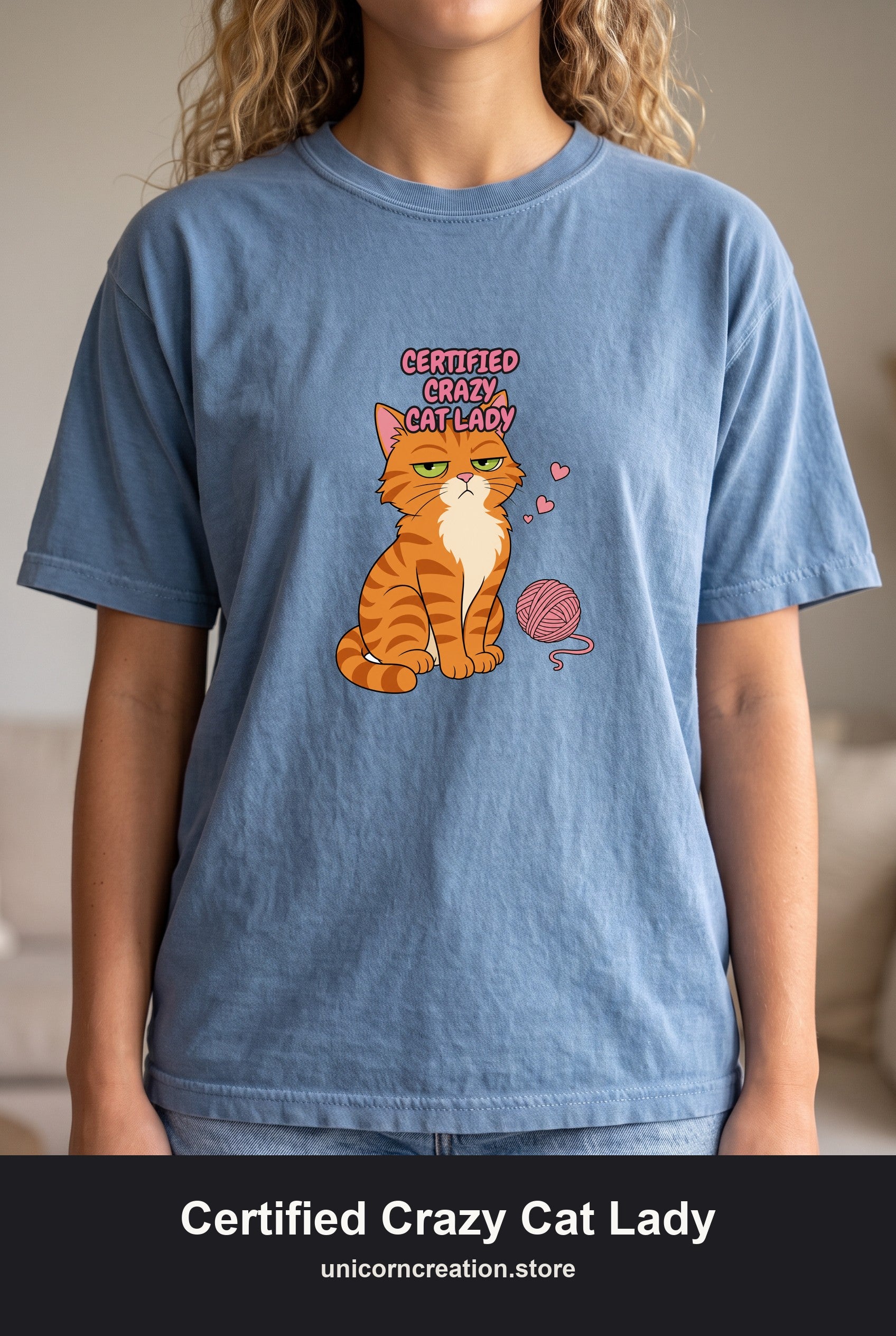 Certified Crazy Cat Lady Shirt, Orange Cat Mom Tee, Ginger Cat Lover Gift, Funny Cat Owner Sweatshirt