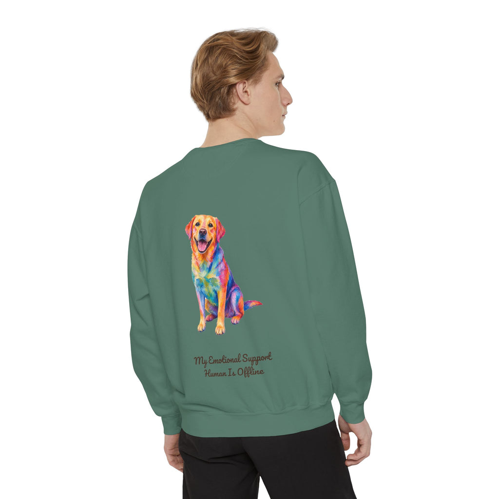 Labrador Shirt, My Emotional Support Human Is Offline Tee, Funny Lab Dog Mom Gift, Painterly Dog Lover Sweatshirt