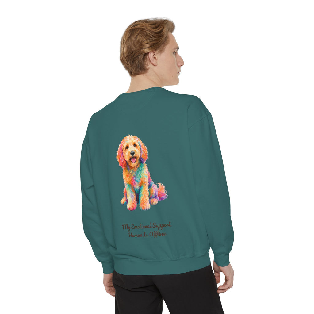 Goldendoodle Shirt, My Emotional Support Human Is Offline Tee, Funny Doodle Dog Mom Gift, Painterly Dog Lover Sweatshirt