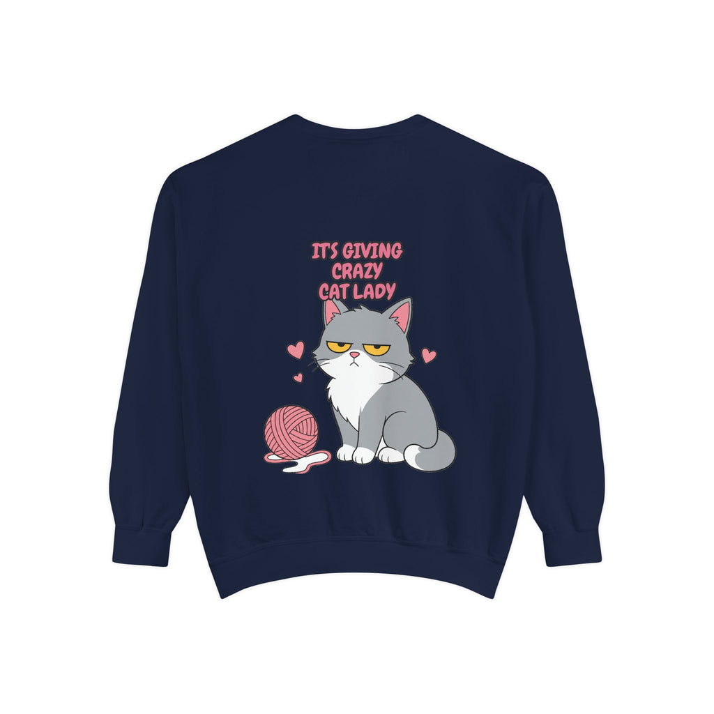 It's Giving Crazy Cat Lady Shirt, Grey Cat Mom Tee, Cat Lover Gift, Funny Cat Owner Sweatshirt