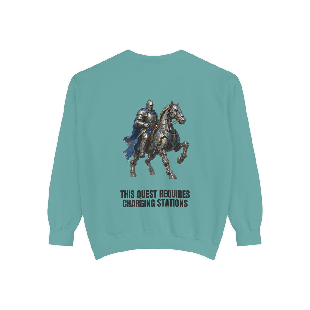 This Quest Requires Charging Stations Shirt, Knight Robot Horse Tee, Funny Gamer Tech Gift, Sci-Fi Fantasy Sweatshirt