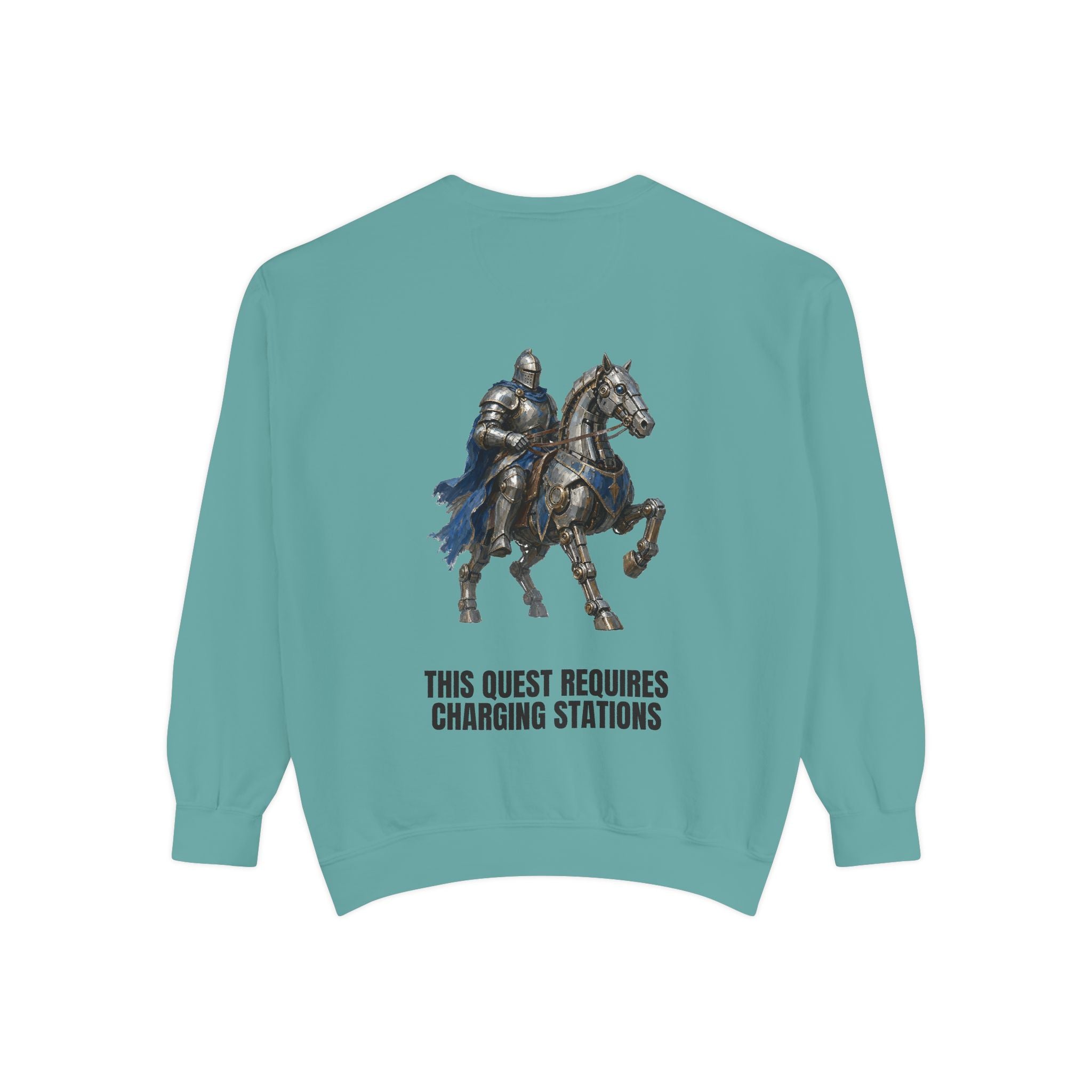 This Quest Requires Charging Stations Shirt, Knight Robot Horse Tee, Funny Gamer Tech Gift, Sci-Fi Fantasy Sweatshirt