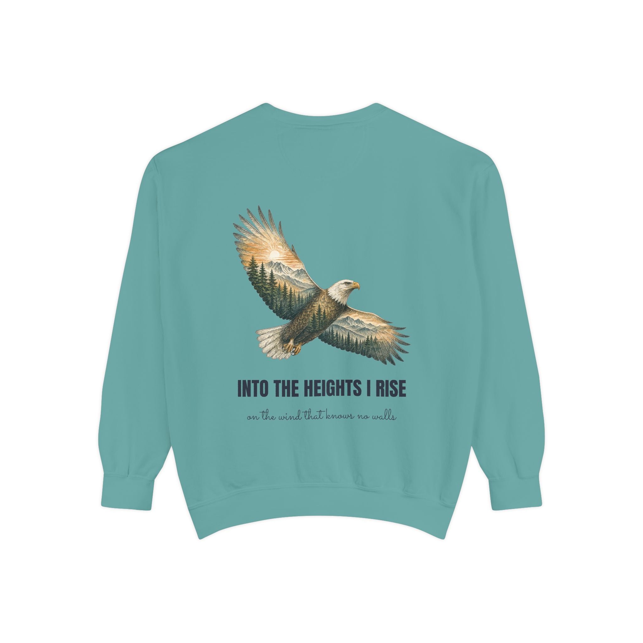 Into the Heights I Rise Shirt, Eagle Double Exposure Tee, Mountain Wilderness Adventure Gift, Woodland Nature Sweatshirt