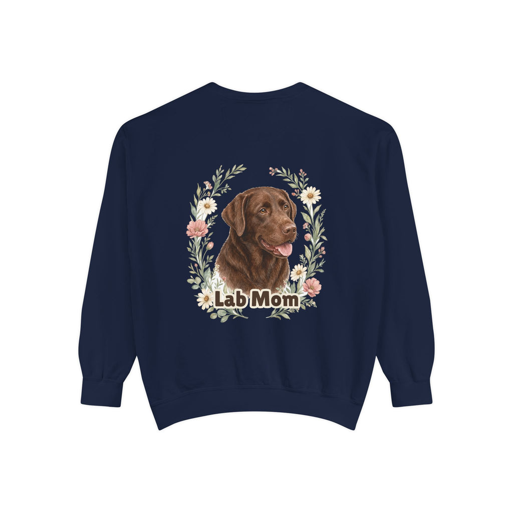 Chocolate Lab Mom Shirt, Labrador Mom Tee, Dog Mom Gift, Wildflower Dog Lover Sweatshirt, Cute Dog Owner Gift