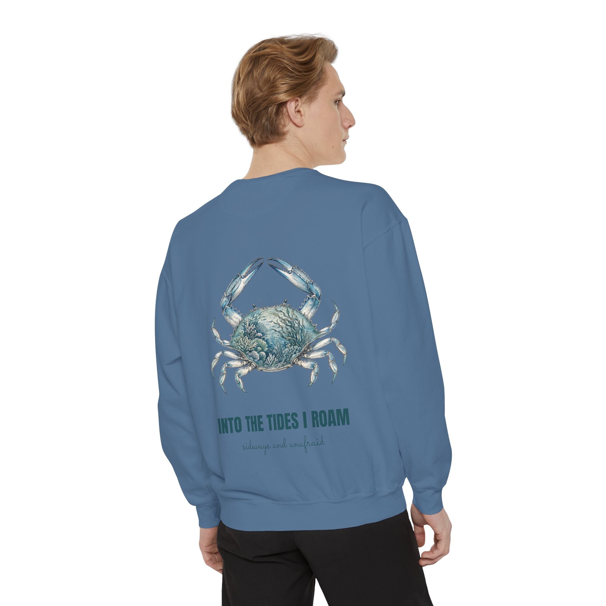 Into the Tides I Roam Shirt, Blue Crab Double Exposure Tee, Ocean Beach Coastal Lover Gift, Nautical Sea Life Sweatshirt