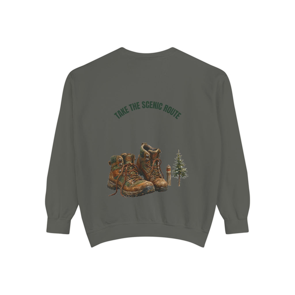 Take the Scenic Route Shirt, Hiking Trail Tee, Outdoor Adventure Nature Gift, Painterly Mountain Sweatshirt