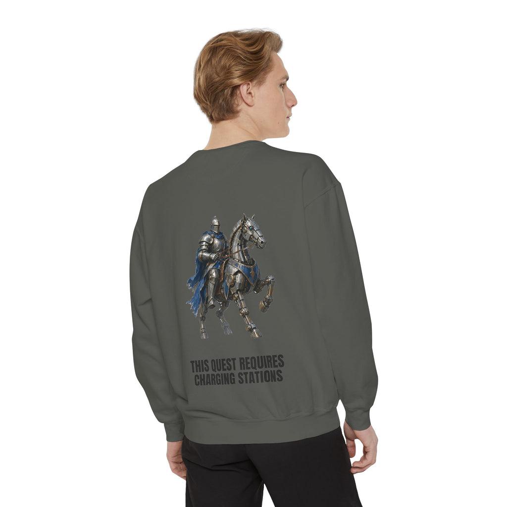 This Quest Requires Charging Stations Shirt, Knight Robot Horse Tee, Funny Gamer Tech Gift, Sci-Fi Fantasy Sweatshirt